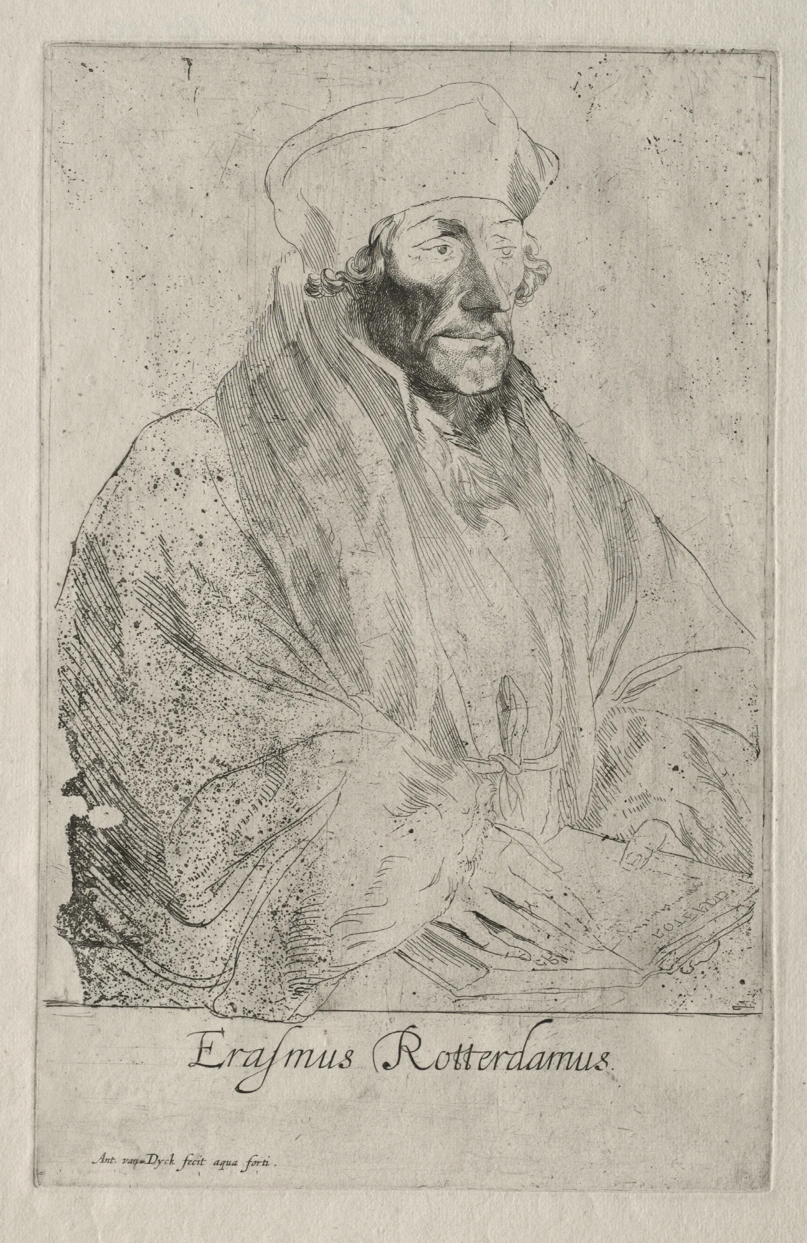 Desiderius Erasmus Of Rotterdam Wall Art by Anthony van Dyck - Canvas Print