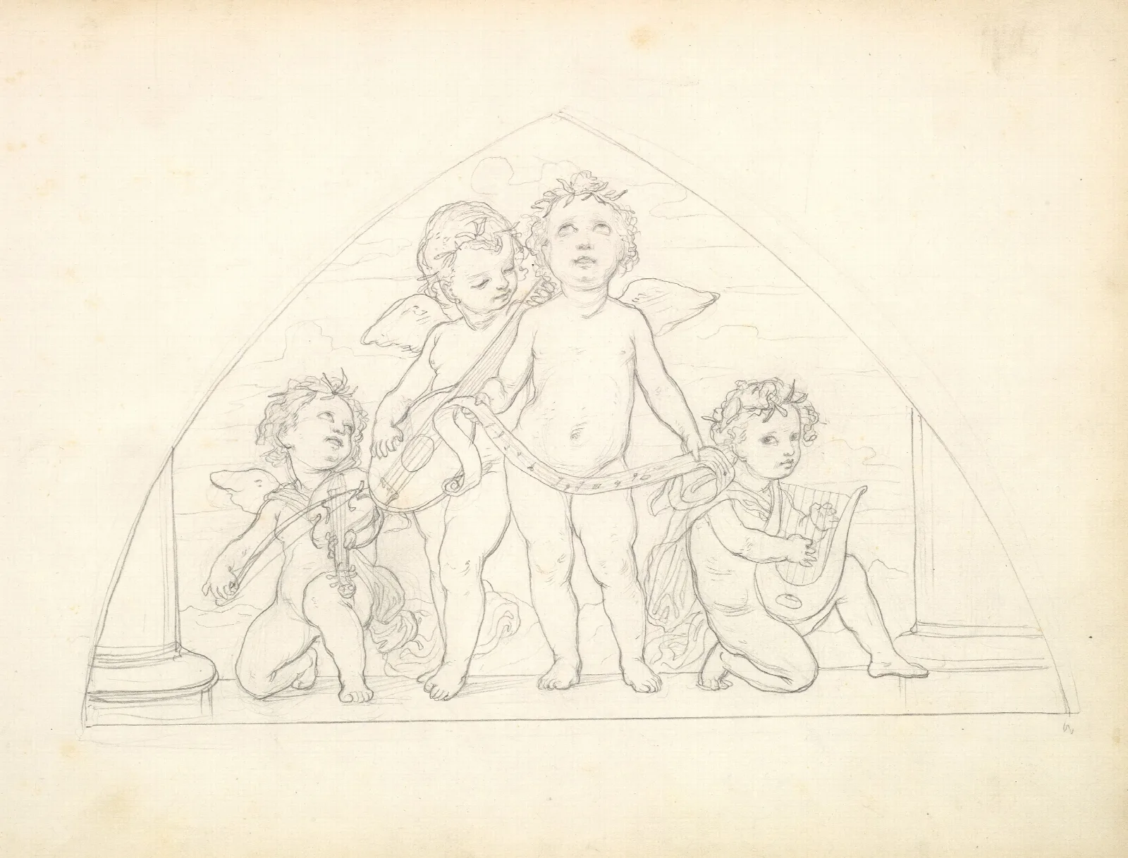 Four Musical Putti Wall Art by Frederic Leighton - Canvas Print