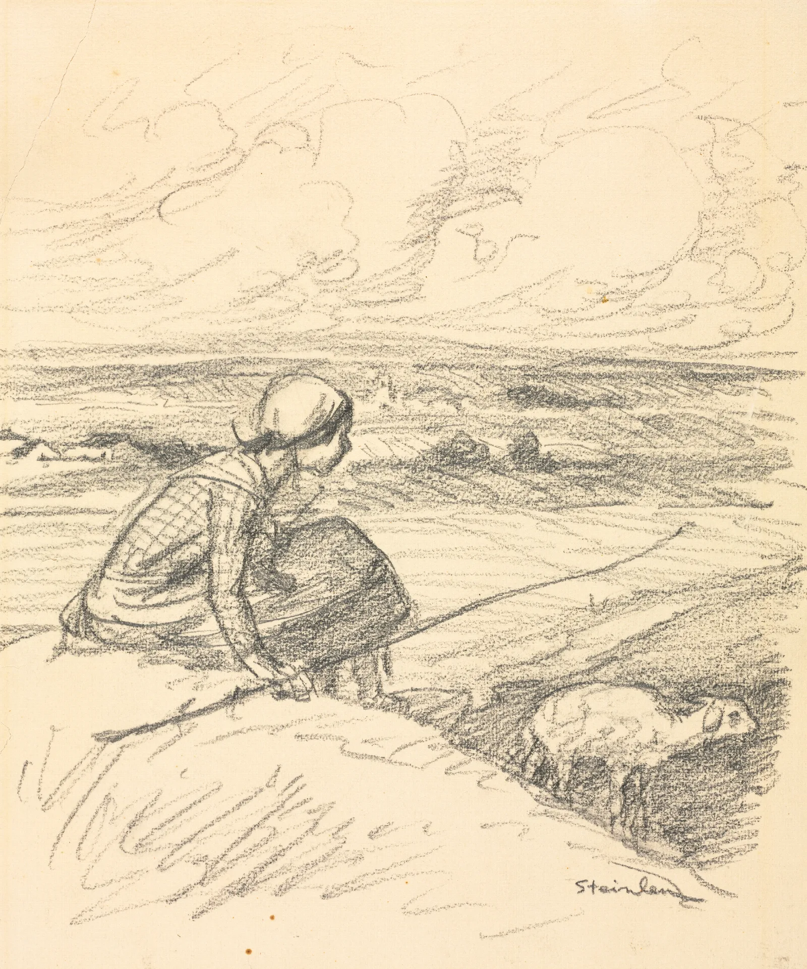 The Shepherdess 10 Wall Art by Théophile Alexandre Steinlen - Canvas Print