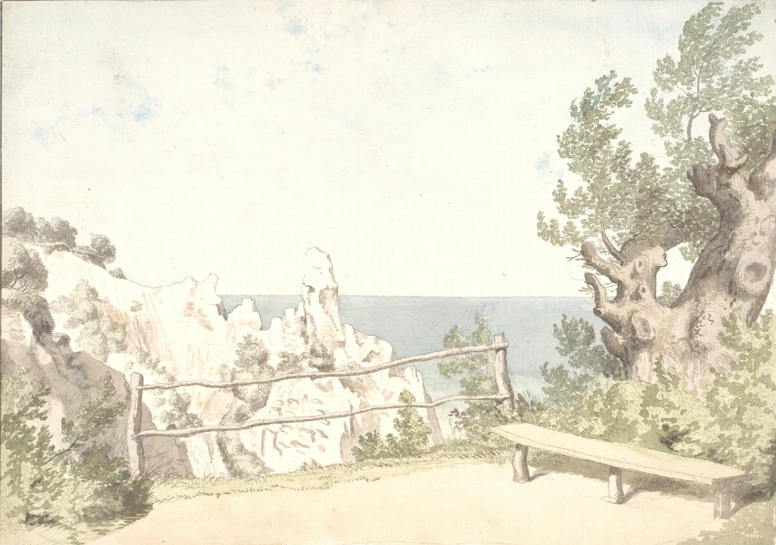Udsigt Fra Mons Klint Ved Sommerspiret 2 Wall Art by Christoffer Wilhelm Eckersberg - Canvas Print