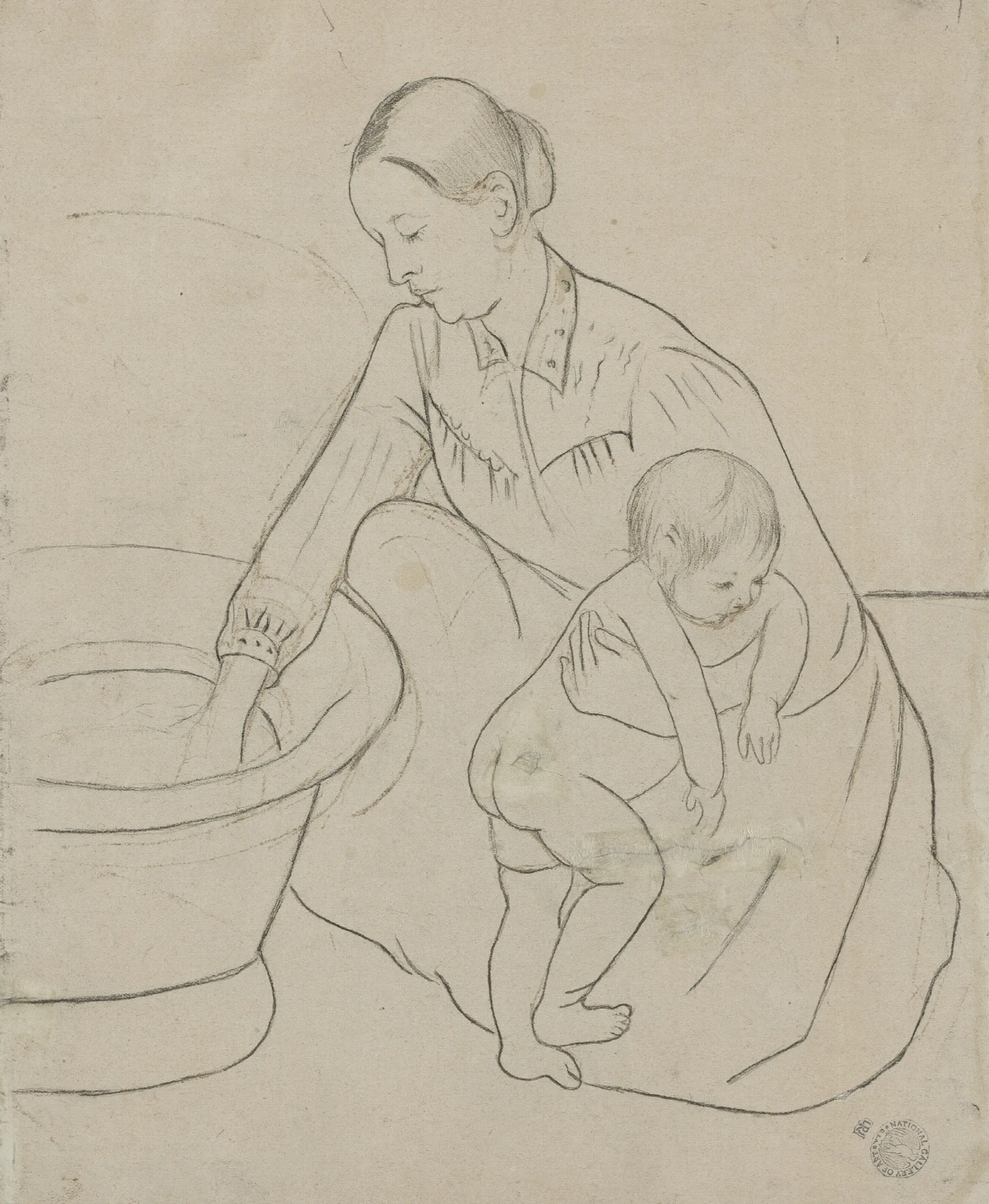 The Bath Verso Wall Art by Mary Cassatt - Canvas Print