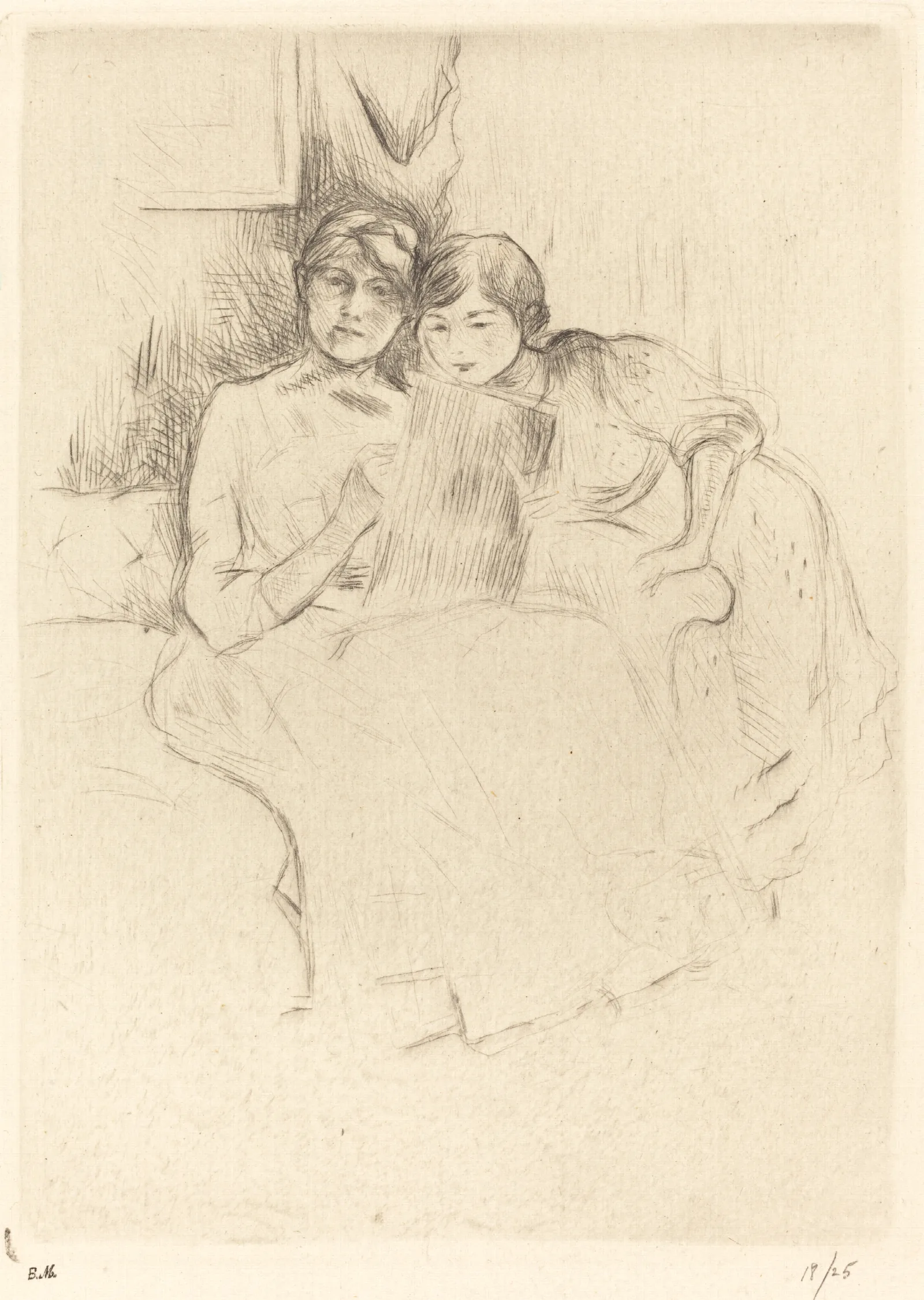 The Drawing Lesson 7 Wall Art by Berthe Morisot - Canvas Print