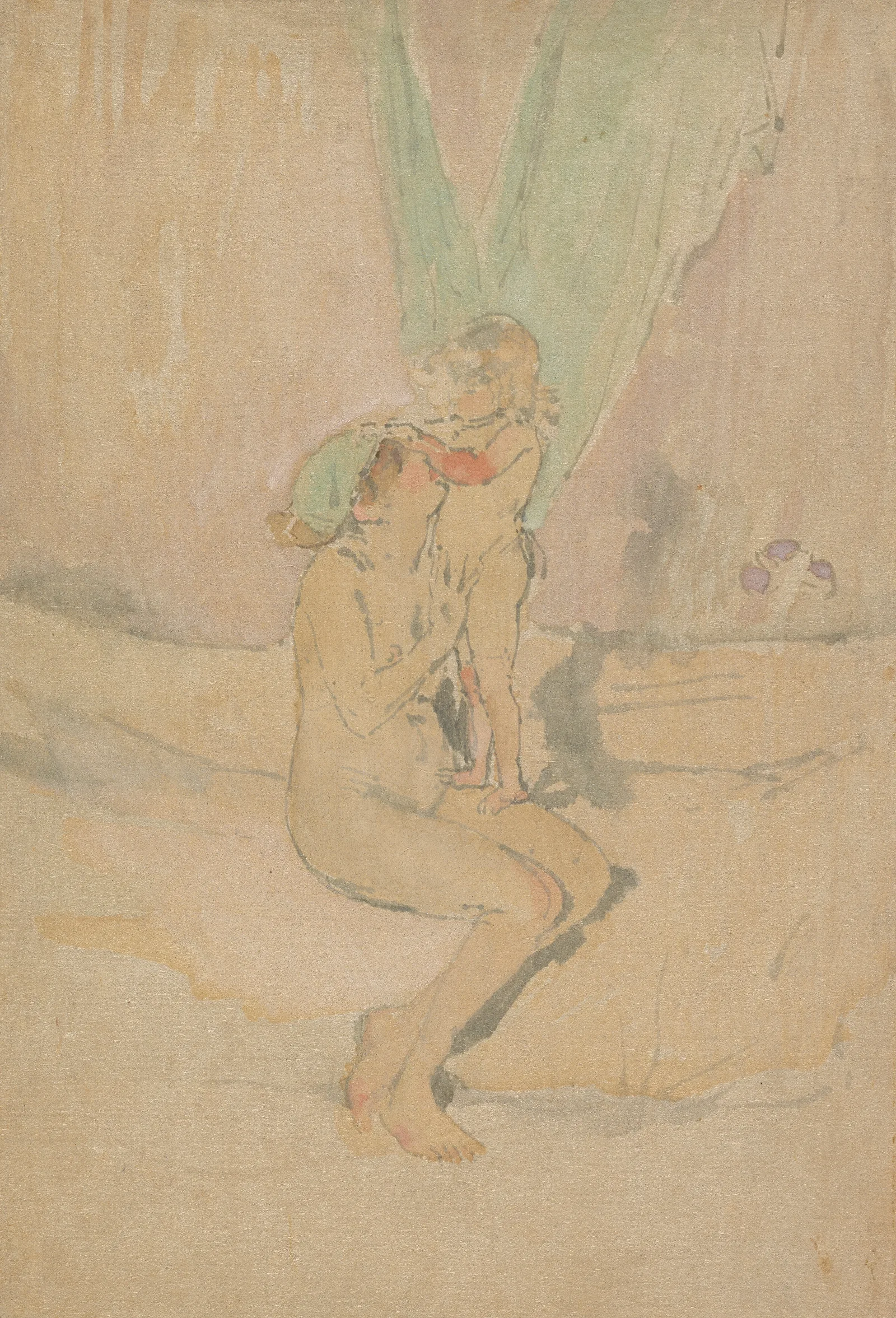 Woman With A Child Wall Art by James Abbott McNeill Whistler - Canvas Print