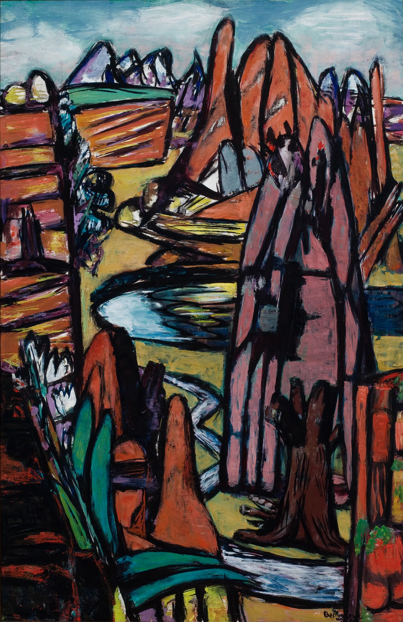 Boulder Rocky Landscape Wall Art by Max Beckmann - Canvas Print