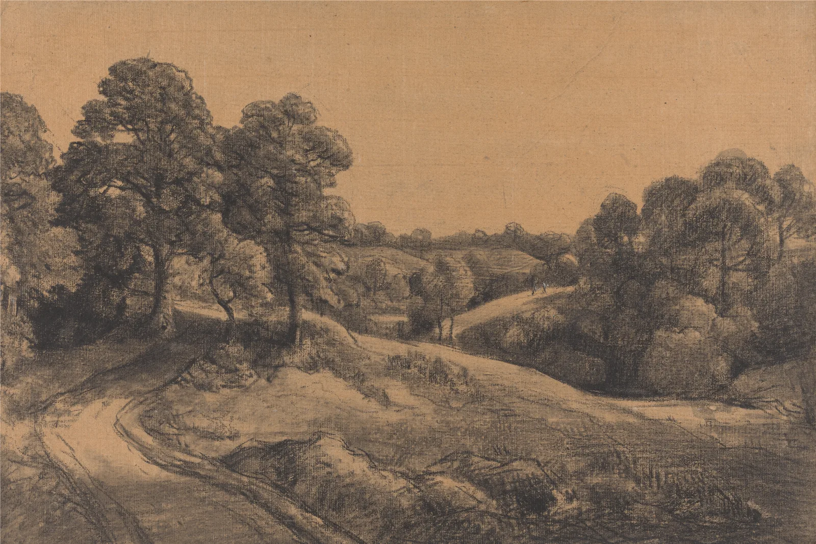 Wooded Slope With A Receding Road Wall Art by John Constable - Canvas Print