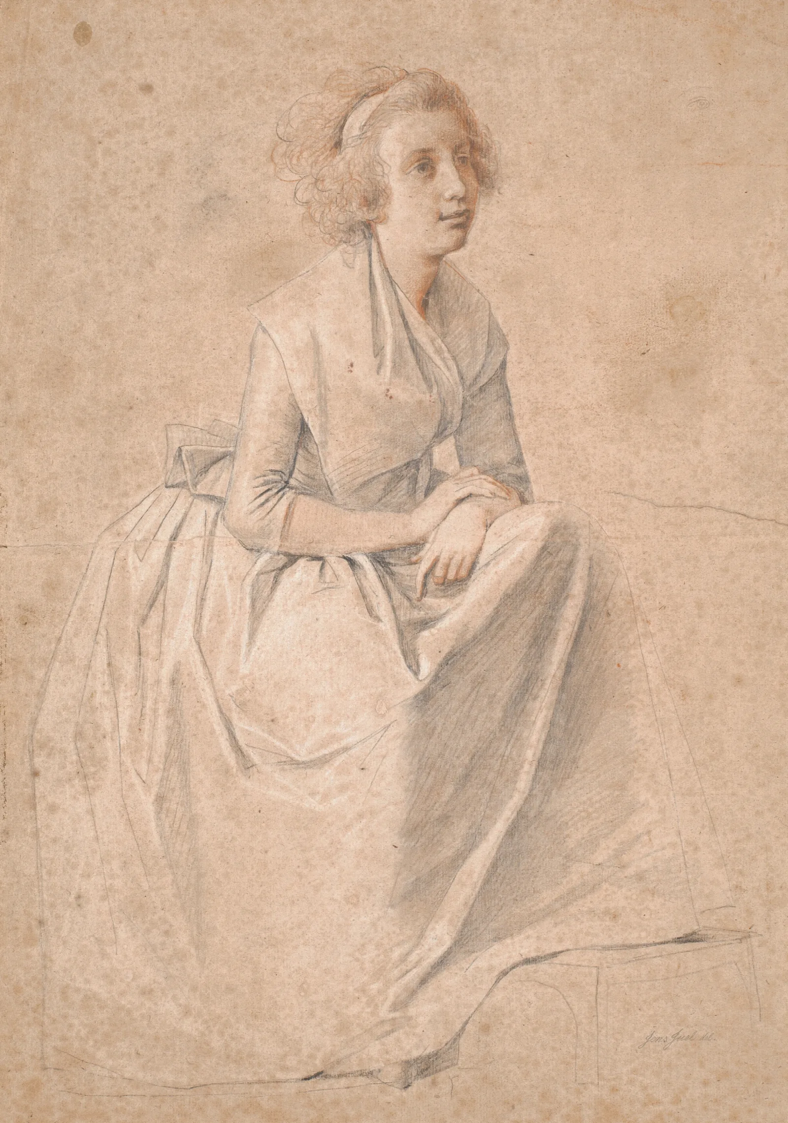 Rosine Juel Fodt Dorschel Studie Til Dobbeltportraet Af Juel Og Hans Kone Ved Staffeliet Wall Art by Jens Juel - Canvas Print