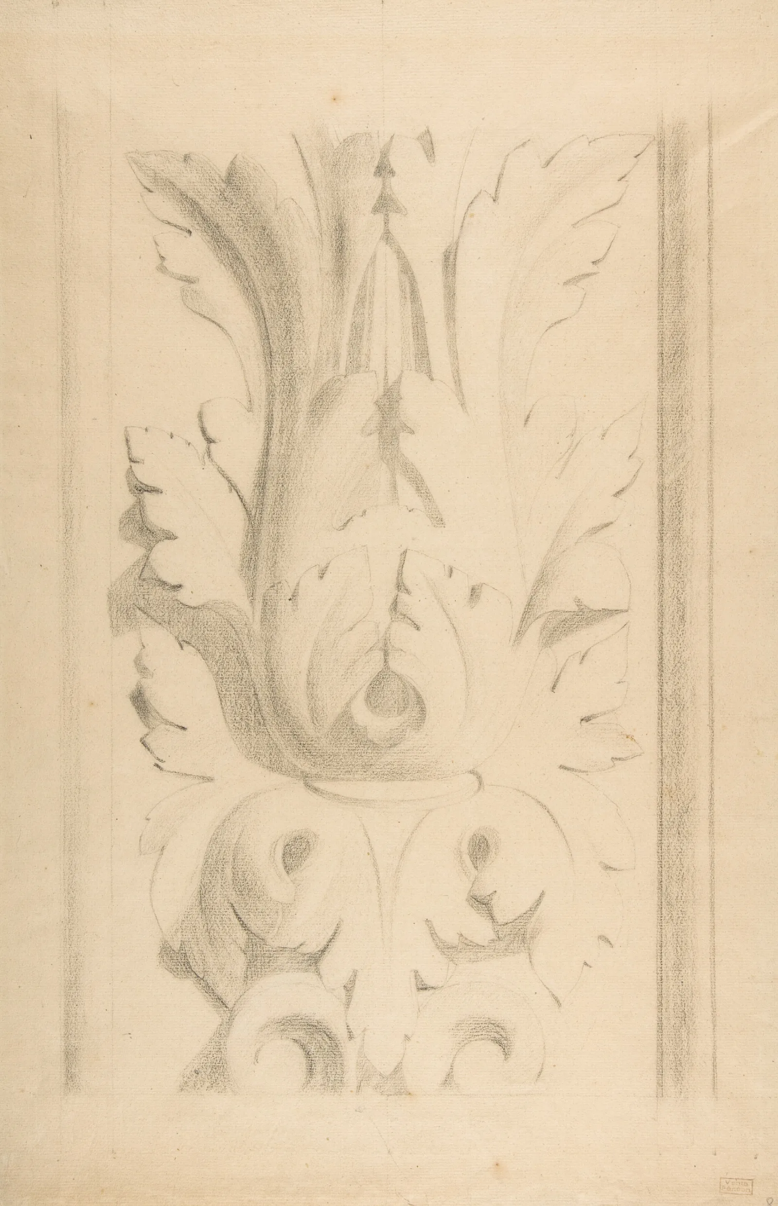 Architectural Motif Double Acanthus Fleuron Wall Art by Georges Seurat - Canvas Print