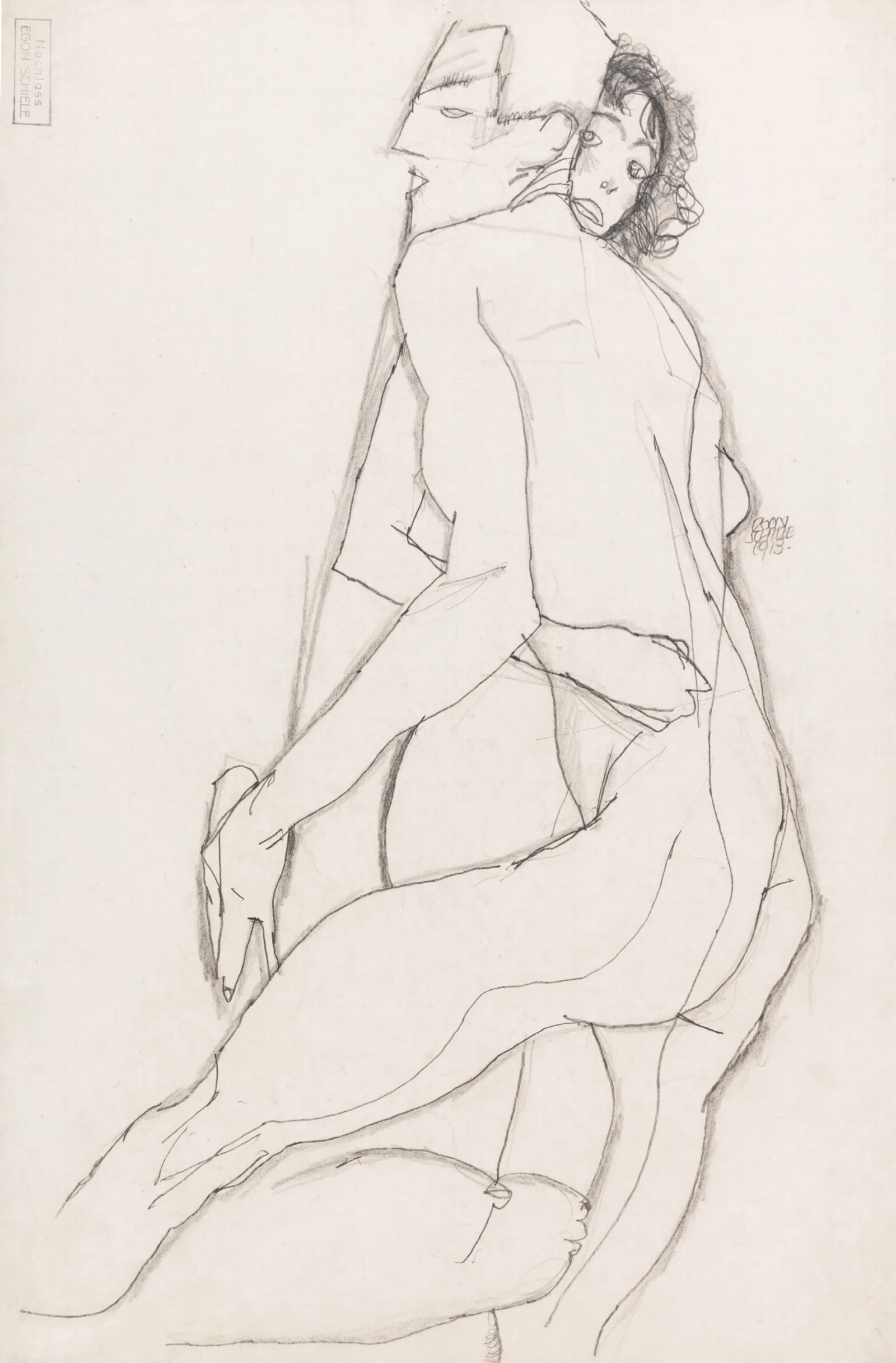 Liebespaar 9 Wall Art by Egon Schiele - Canvas Print