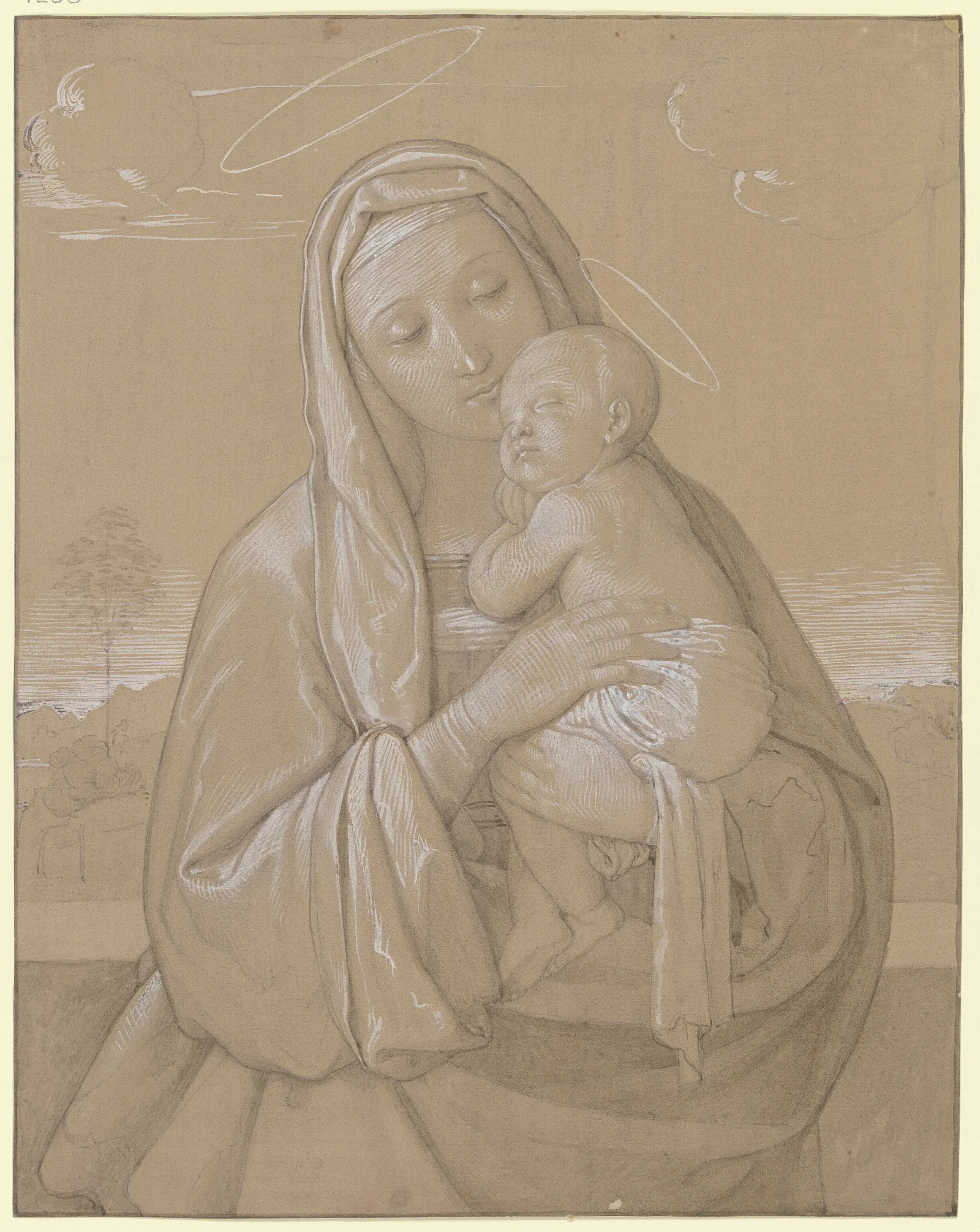 Madonna With Child 9 Wall Art by Eduard von Steinle - Canvas Print
