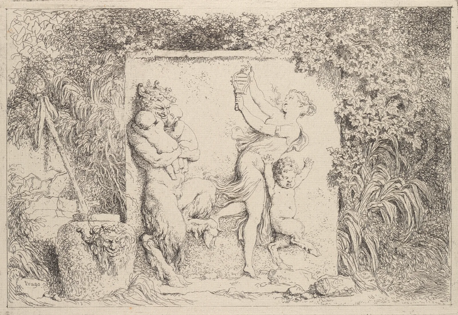 The Satyrs Dance Wall Art by Jean-Honoré Fragonard - Canvas Print