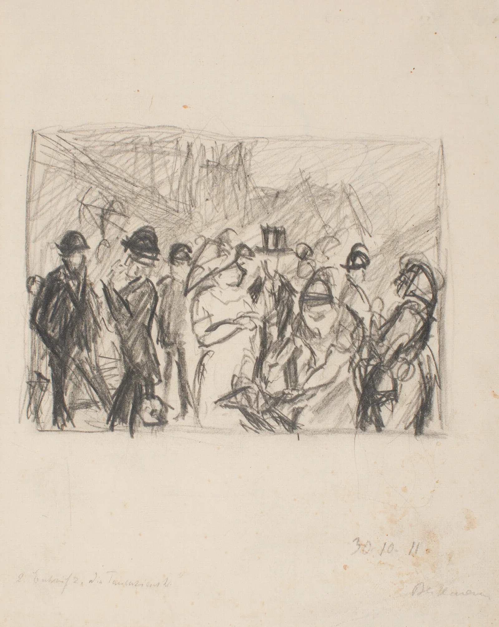 Second Sketch For Tauenzienstrasse Wall Art by Max Beckmann - Canvas Print