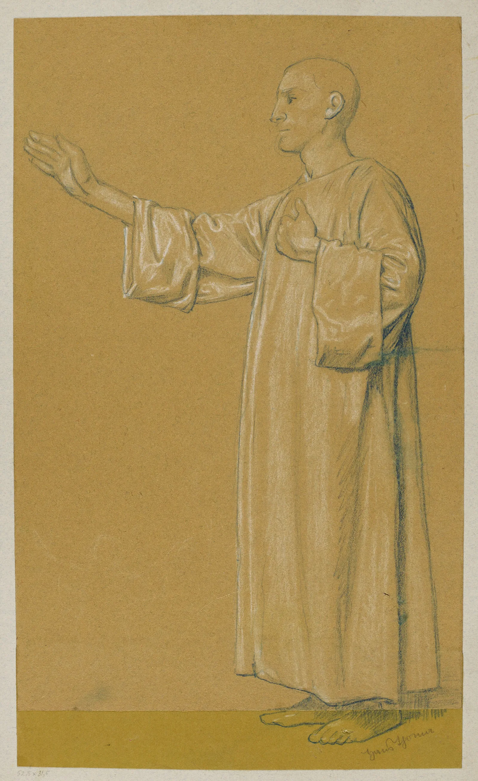 Man In A Long Tunic Wall Art by Hans Thoma - Canvas Print