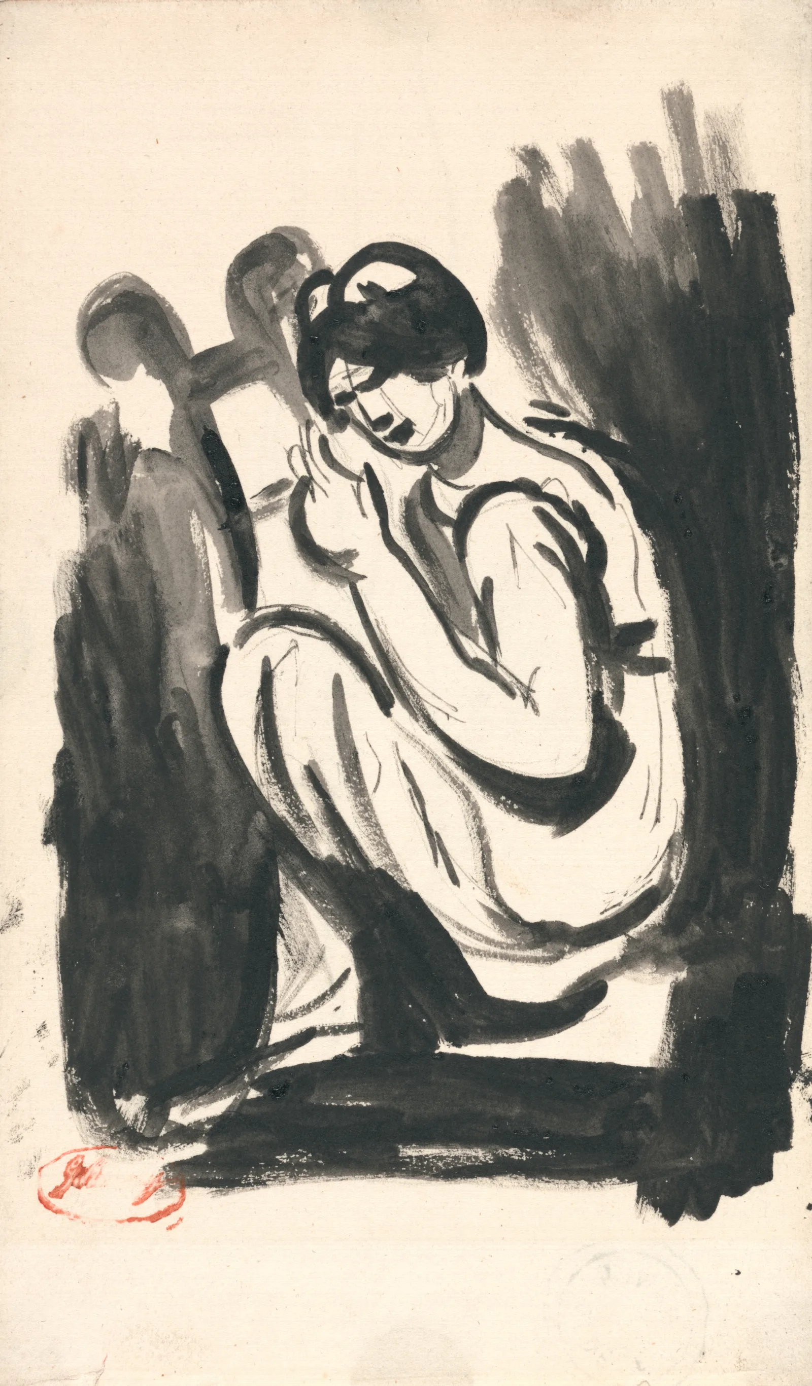Seated Figure 4 Wall Art by George Romney - Canvas Print