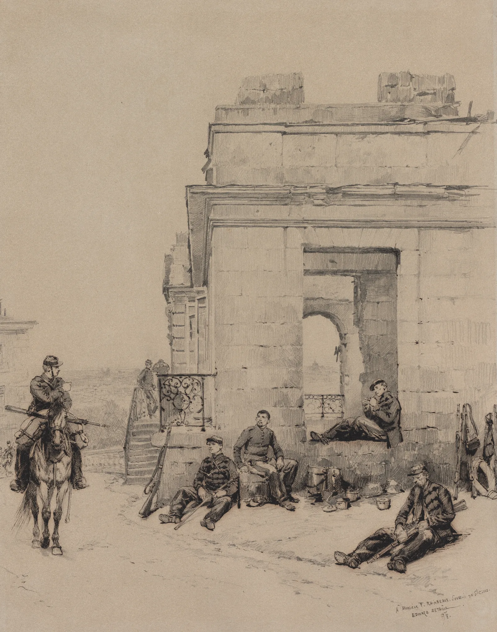 Soldiers Resting Recto Wall Art by Jean-Baptiste Édouard Detaille - Canvas Print
