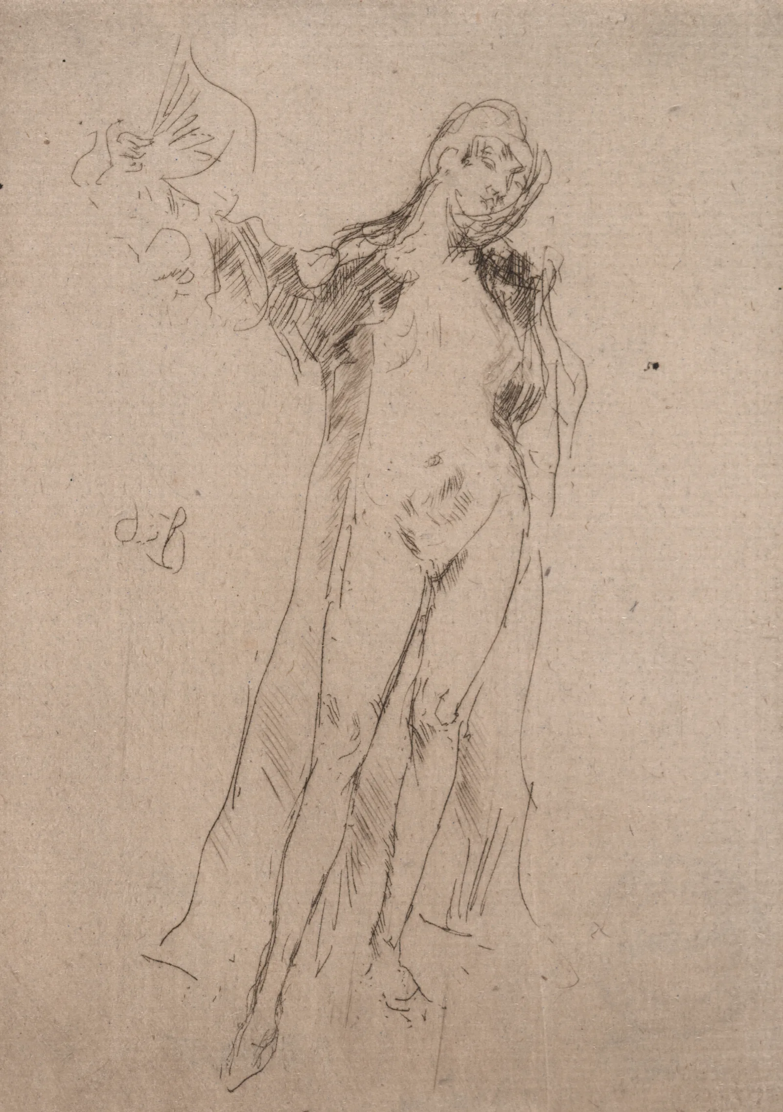 The Fan Model No 3 Wall Art by James Abbott McNeill Whistler - Canvas Print