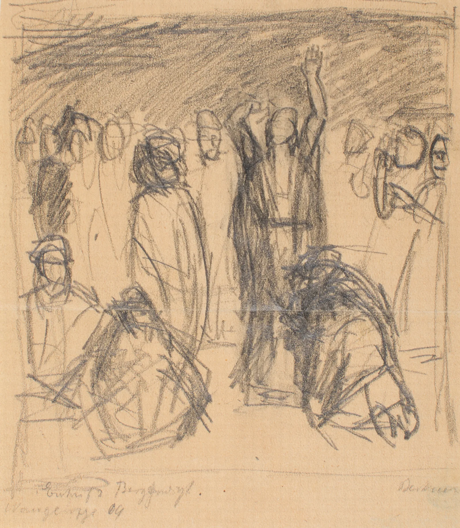 Sketch For Sermon On The Mount Wall Art by Max Beckmann - Canvas Print