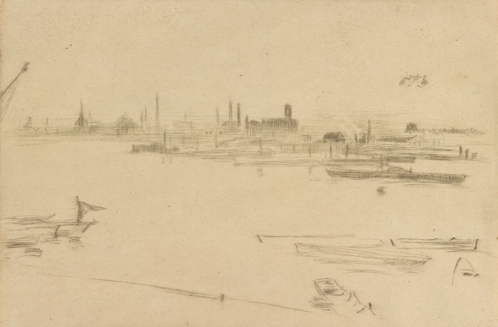 Battersea Morn Wall Art by James Abbott McNeill Whistler - Canvas Print