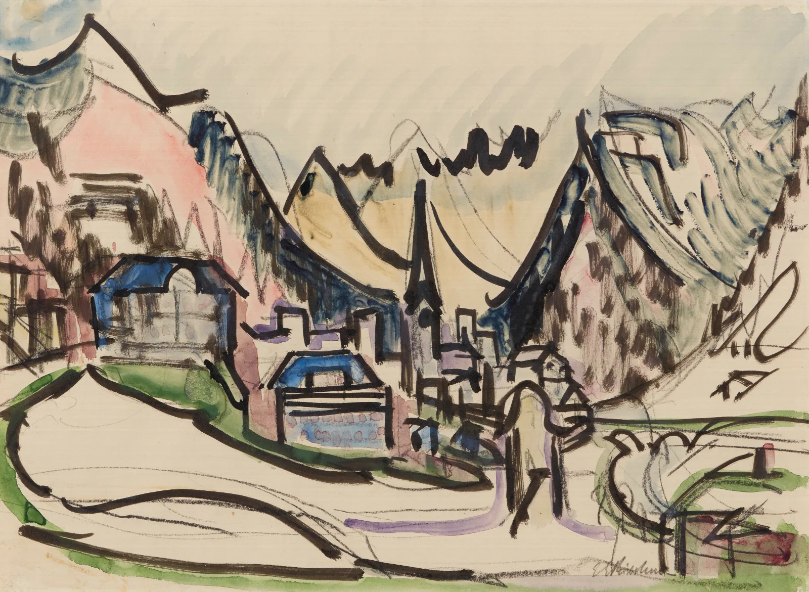 Davos Im Winter Wall Art by Ernst Ludwig Kirchner - Canvas Print