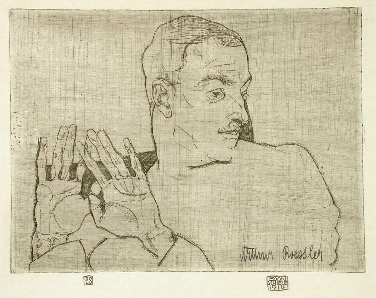 Portrait Of Arthur Roessler 2 Wall Art by Egon Schiele - Canvas Print