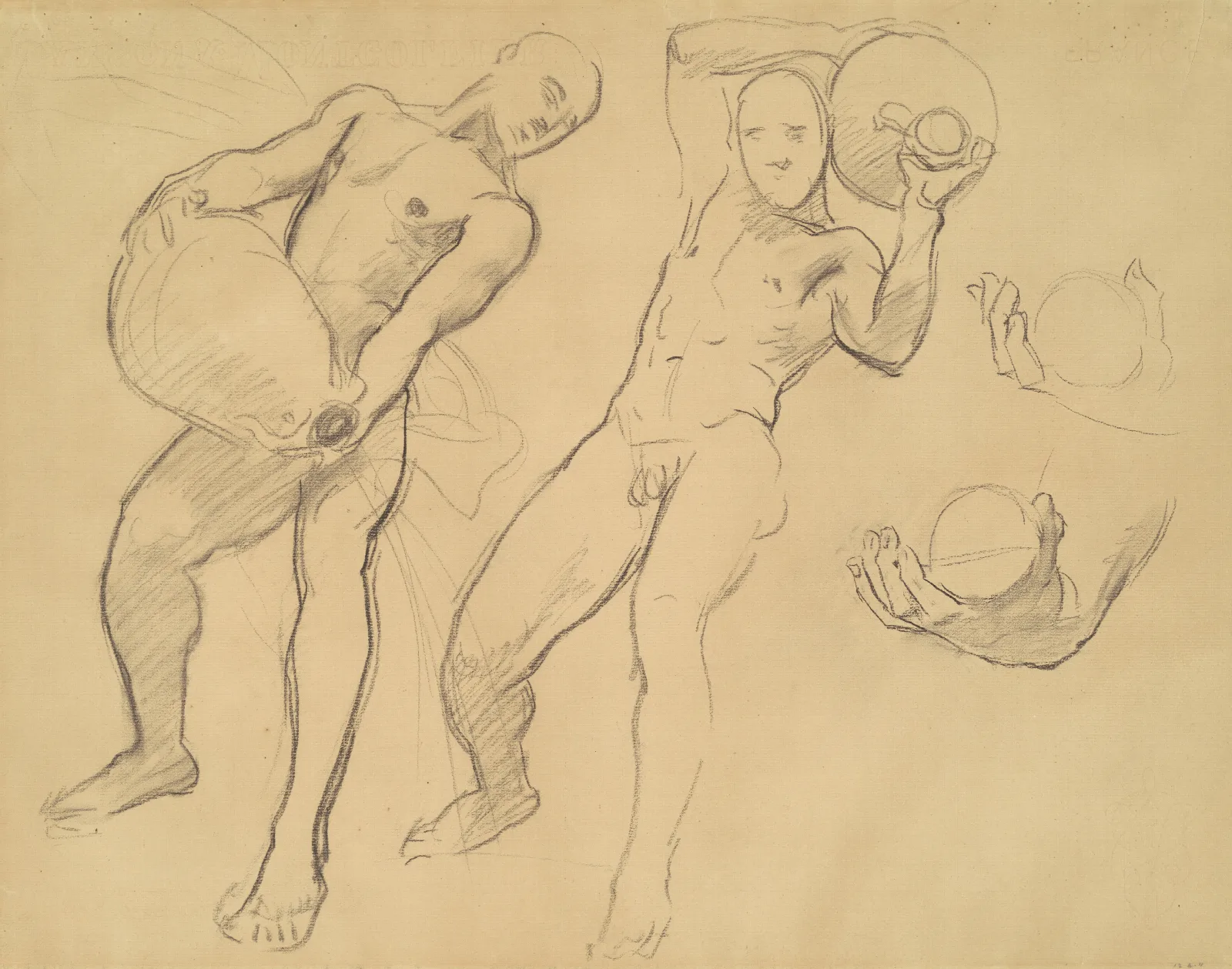 Studies Of Notus For The Winds Wall Art by John Singer Sargent - Canvas Print