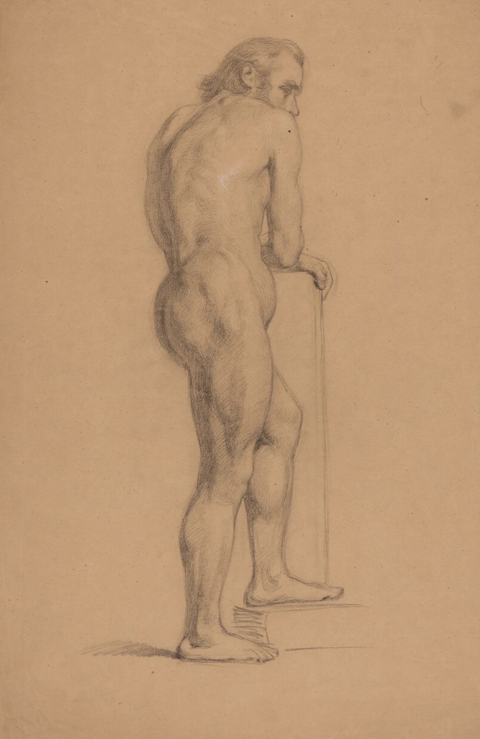 Study Of A Nude Male 4 Wall Art by Józef Simmler - Canvas Print