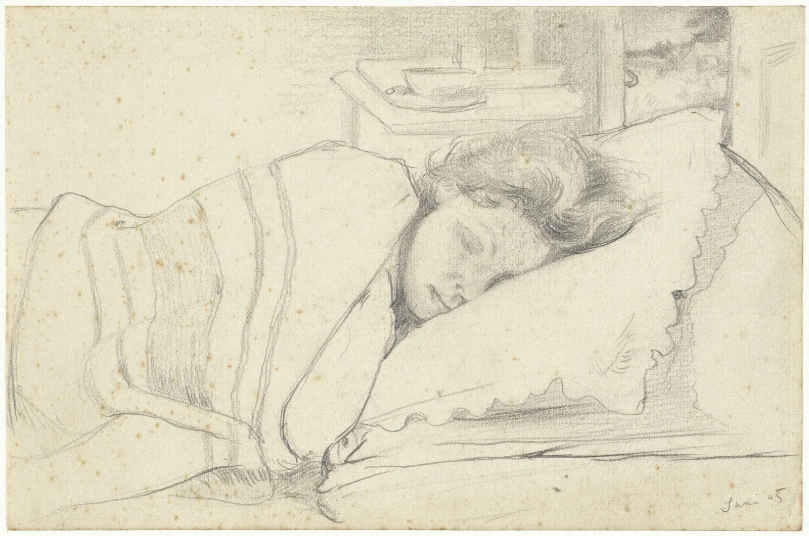 Vrouw Van Richard Roland Holst In Bed Naar Rechts Wall Art by Richard Nicolaüs Roland Holst - Canvas Print