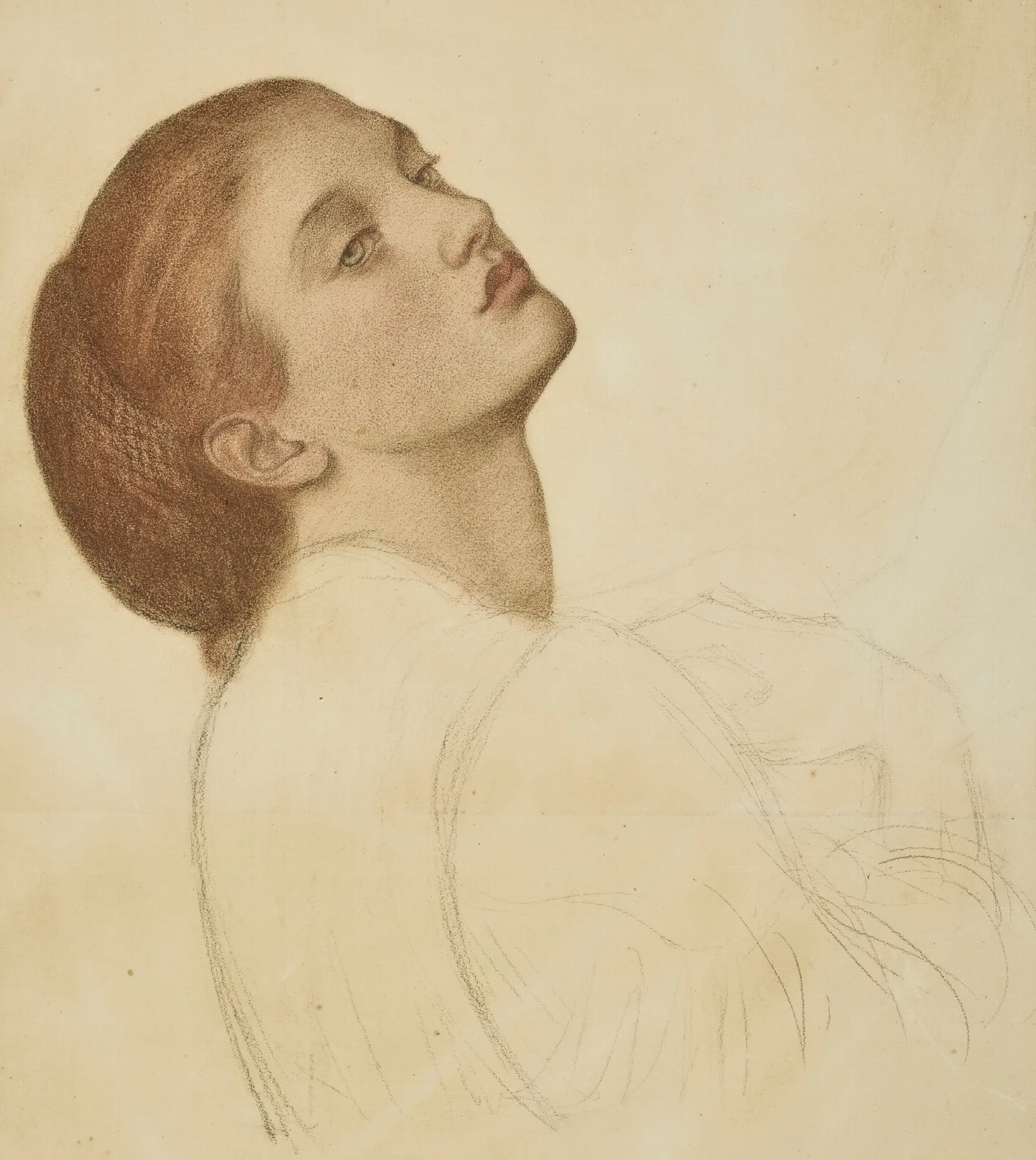 Study For Marigolds The Bower Maiden Fleur De Marie Wall Art by Dante Gabriel Rossetti - Canvas Print
