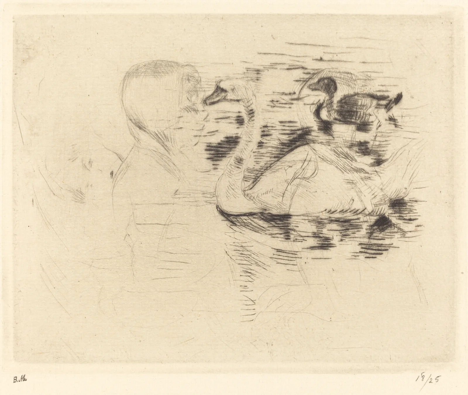 Swans At Stagnant Water Wall Art by Berthe Morisot - Canvas Print