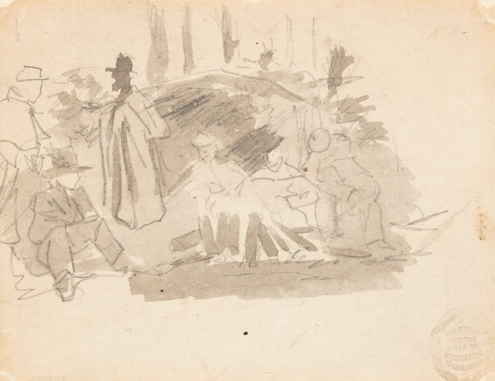 Soldiers Camping Wall Art by Winslow Homer - Canvas Print
