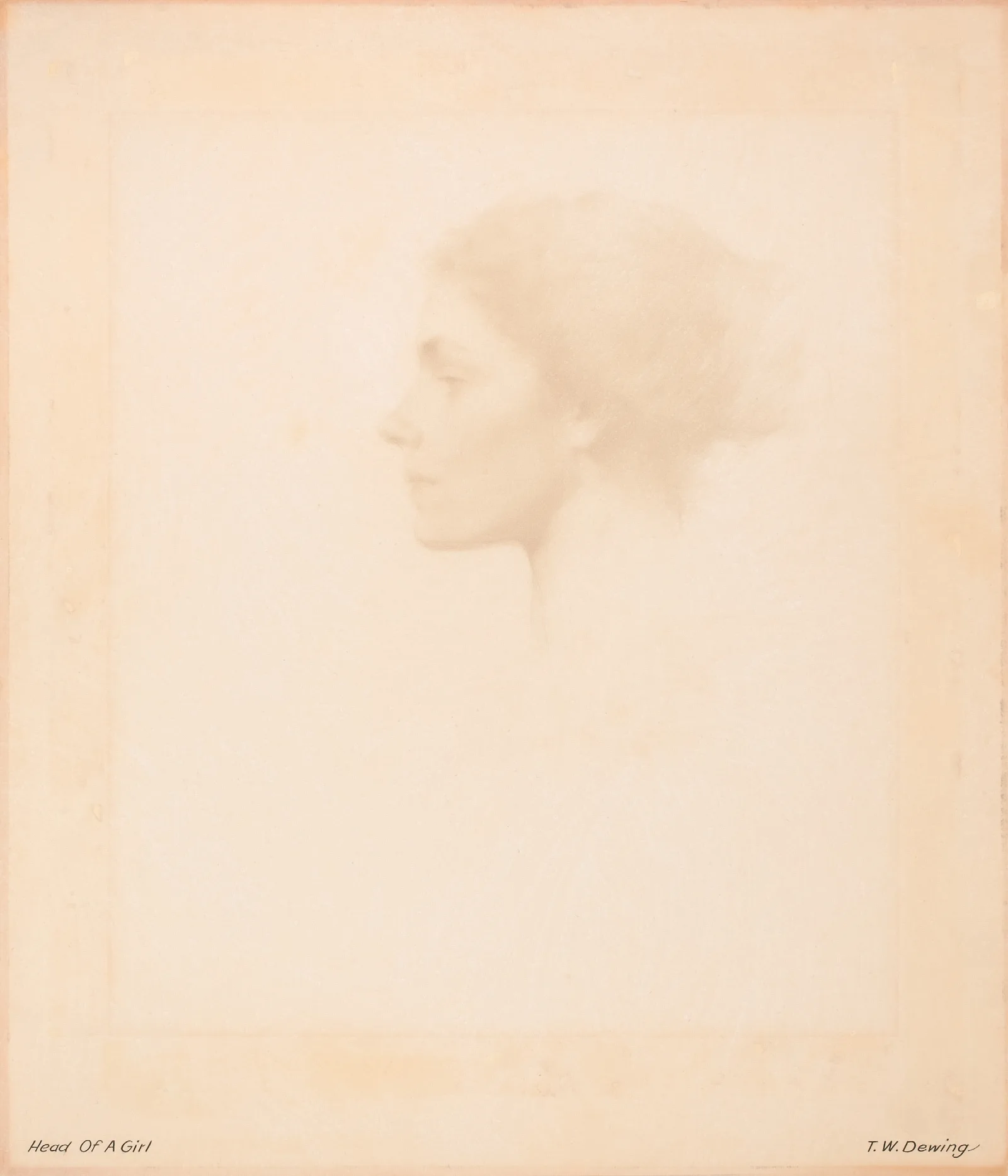 Head Of A Girl 29 Wall Art by Thomas Wilmer Dewing - Canvas Print