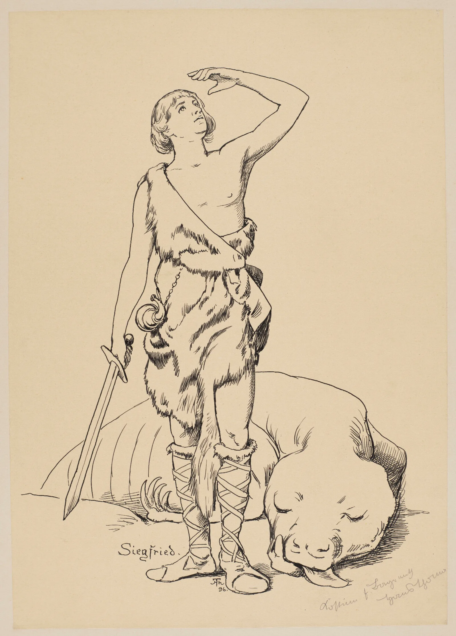 Costume Design For Siegfried 2 Wall Art by Hans Thoma - Canvas Print