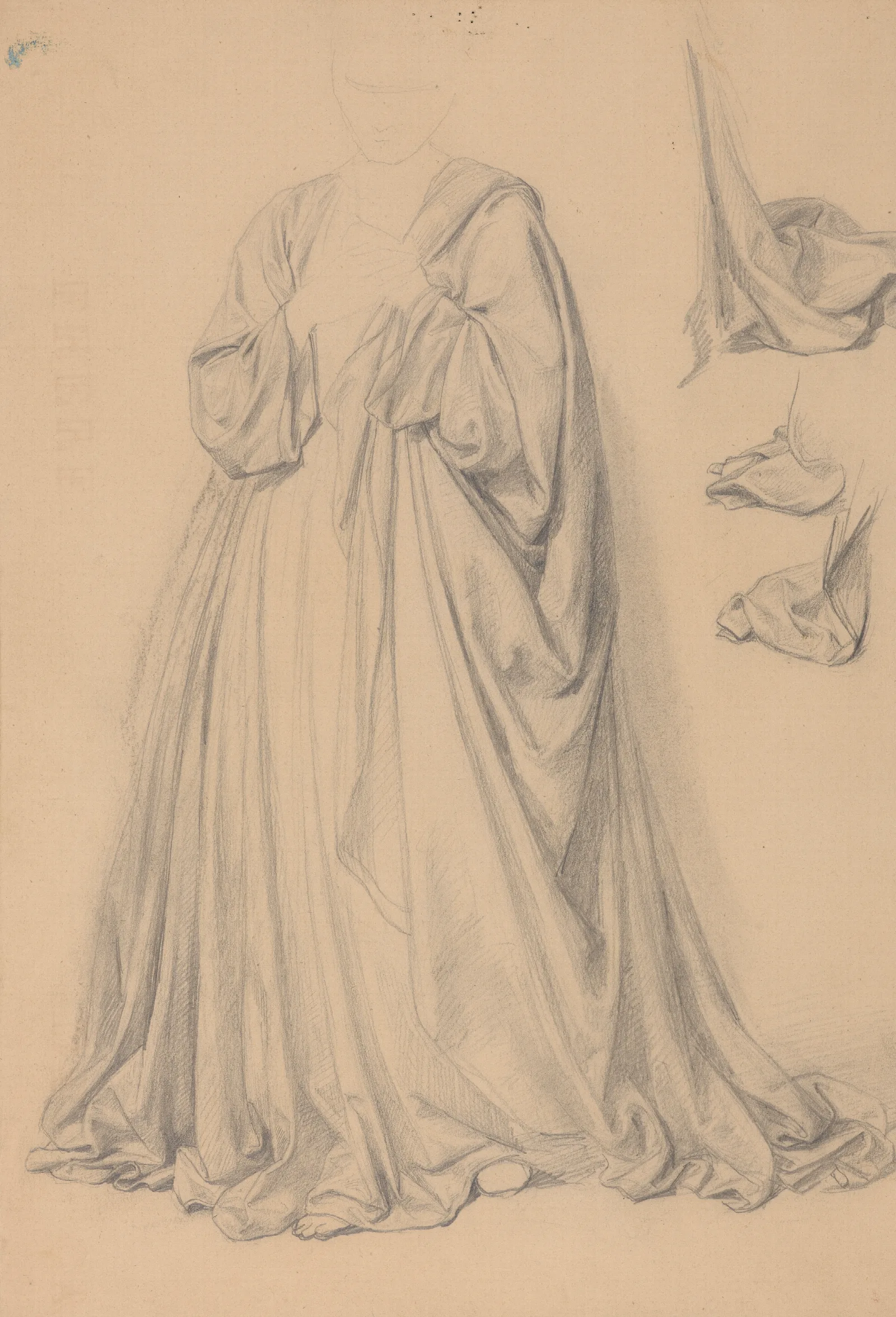 Study Of Marys Robes For The Painting The Immaculate Conception Of The Blessed Virgin Mary Wall Art by Józef Simmler - Canvas Print