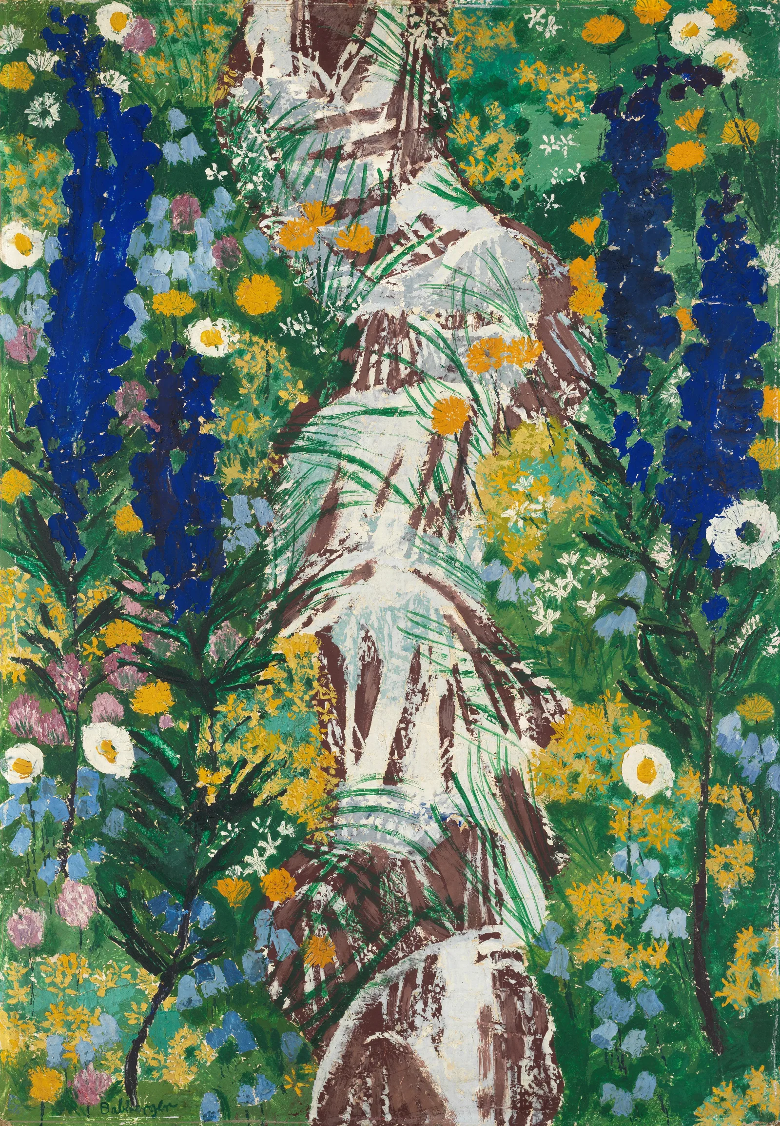 Flowers By The Stream Wall Art by August Babberger - Canvas Print