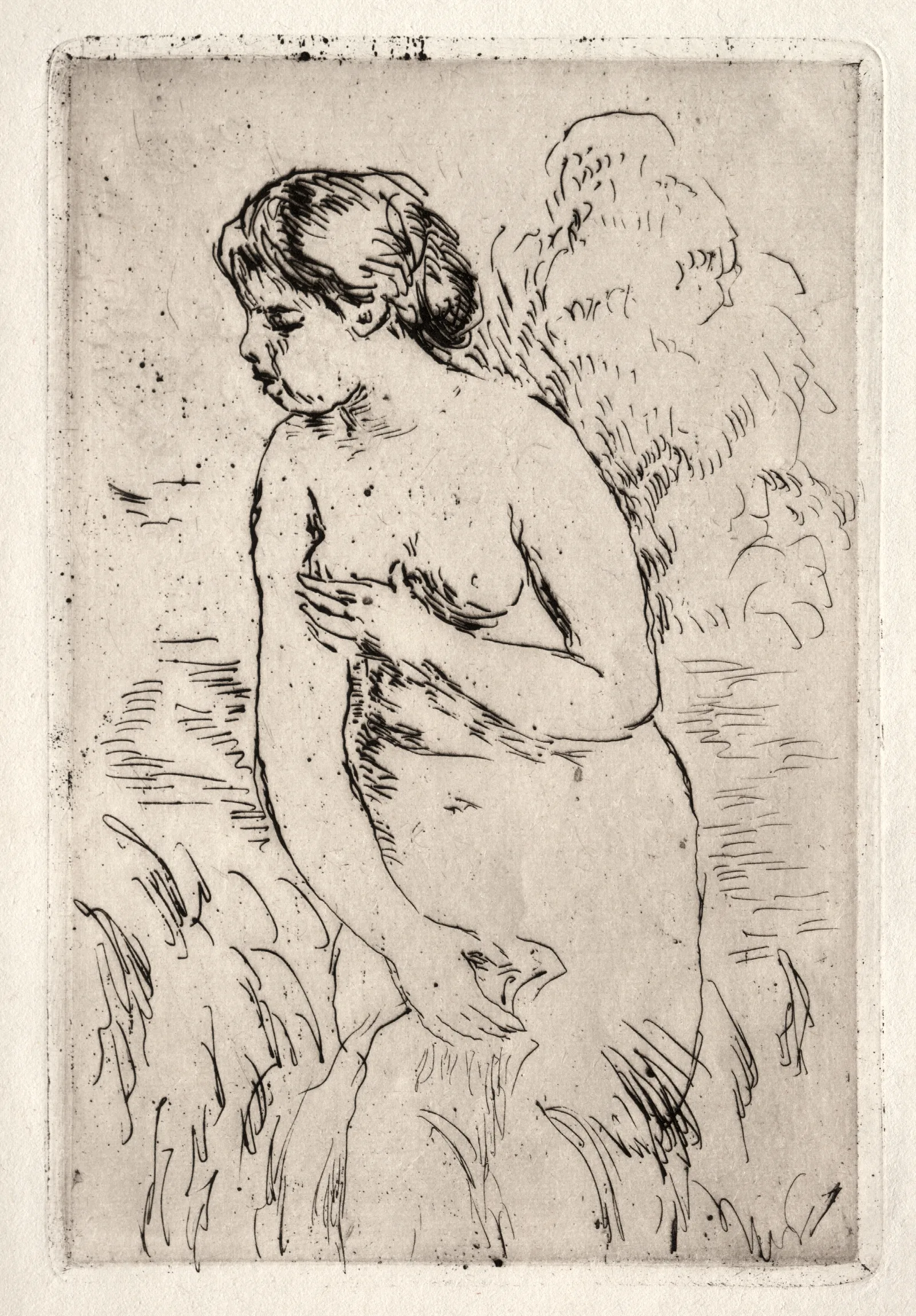 Bather Standing Up To Her Knees Wall Art by Pierre-Auguste Renoir - Canvas Print