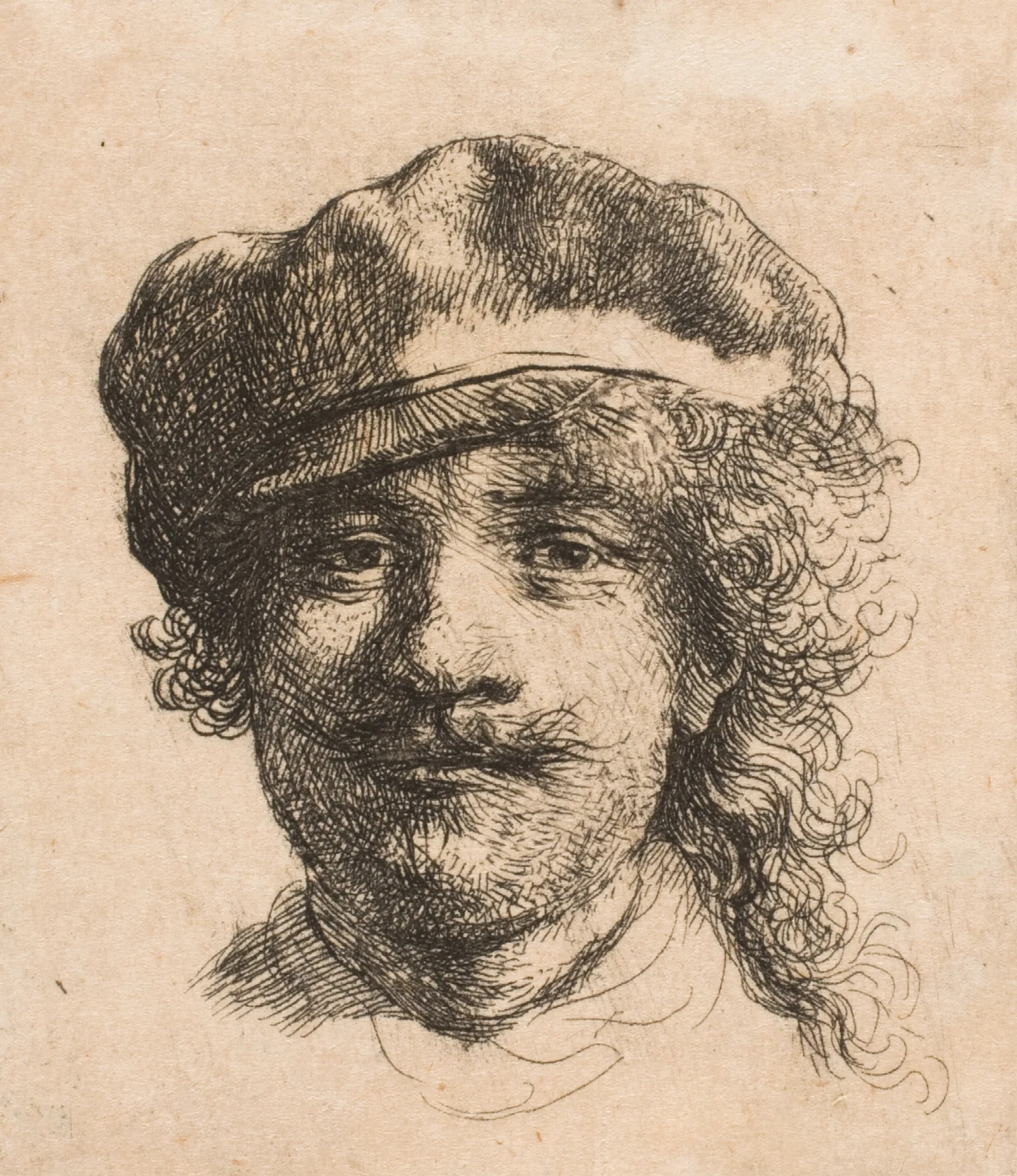 Rembrandt Wearing A Soft Cap Wall Art by Rembrandt van Rijn - Canvas Print