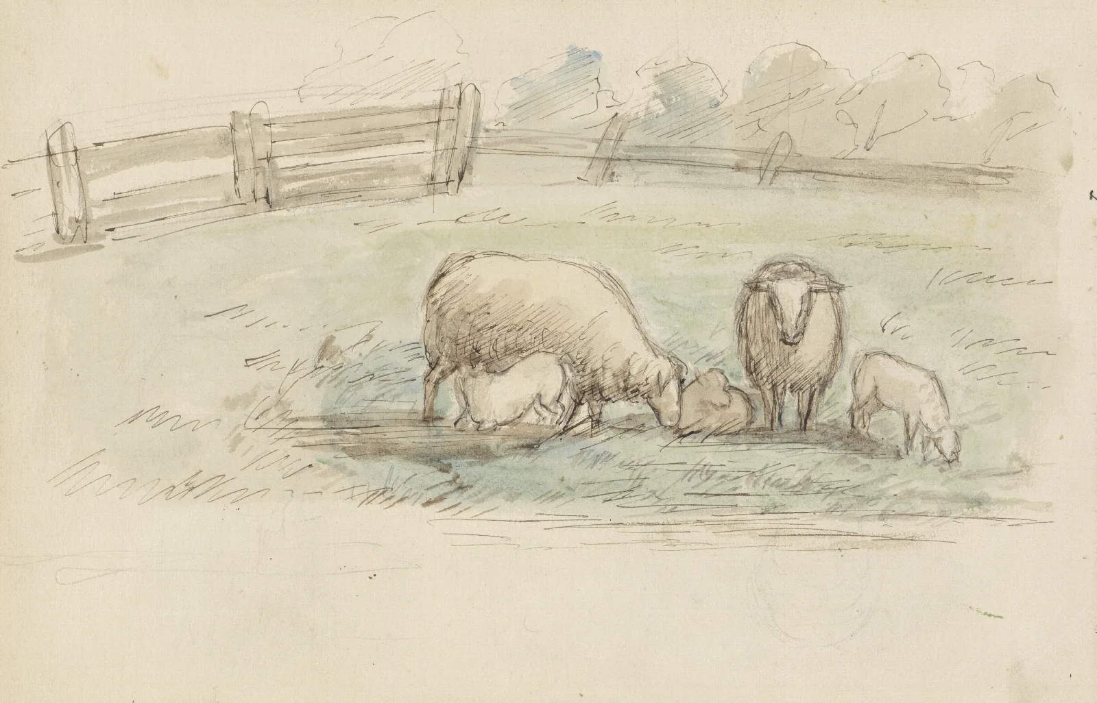 Schapen In Een Weide Wall Art by Jozef Israëls - Canvas Print