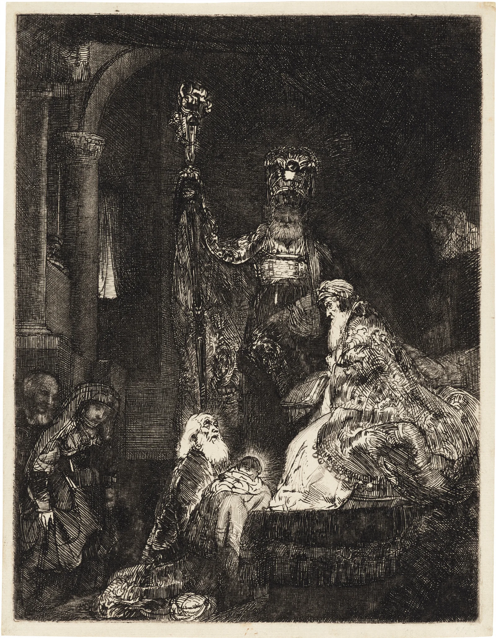 The Presentation In The Temple In The Dark Manner Wall Art by Rembrandt van Rijn - Canvas Print