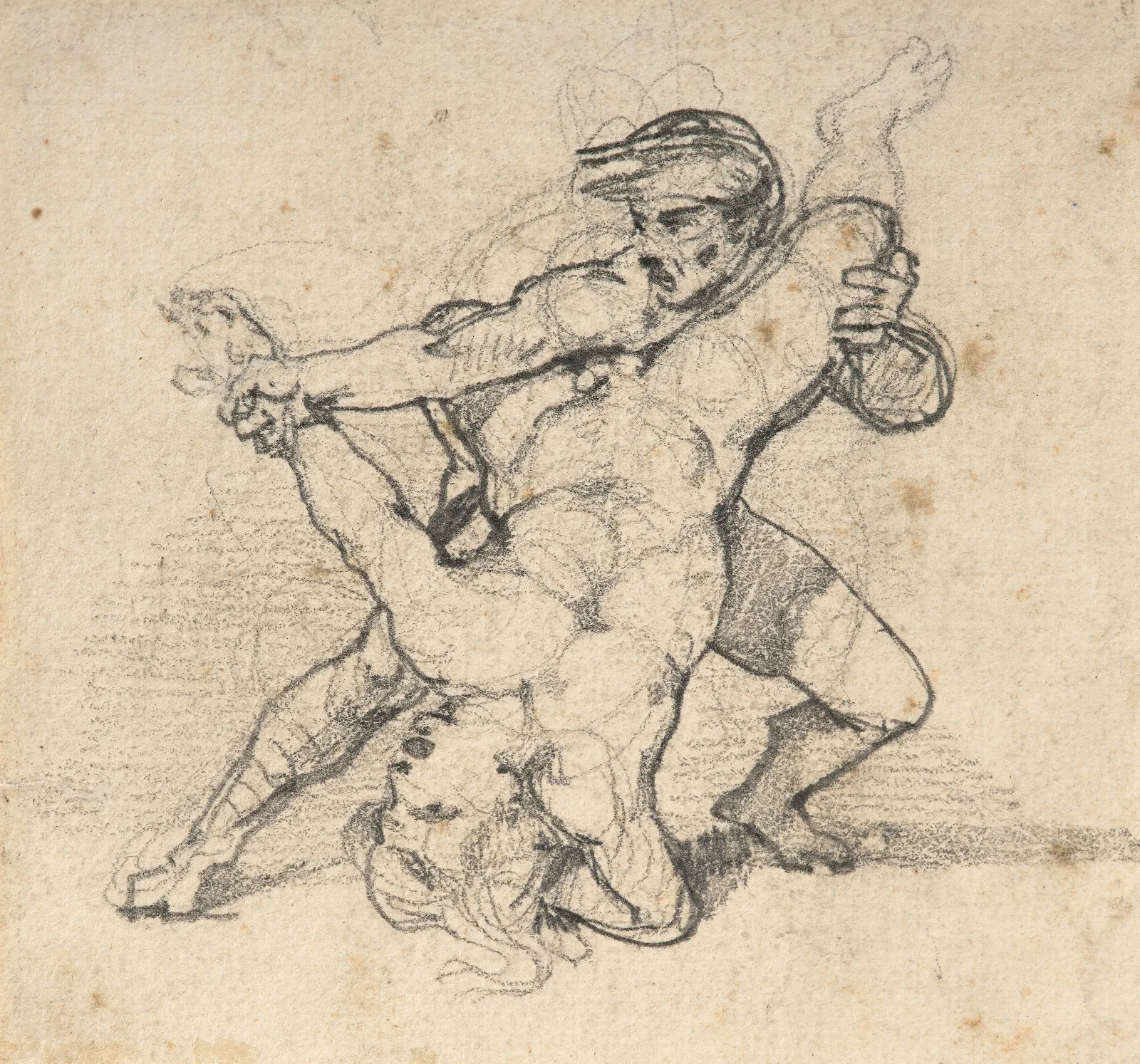 Two Wrestlers Wall Art by Théodore Géricault - Canvas Print
