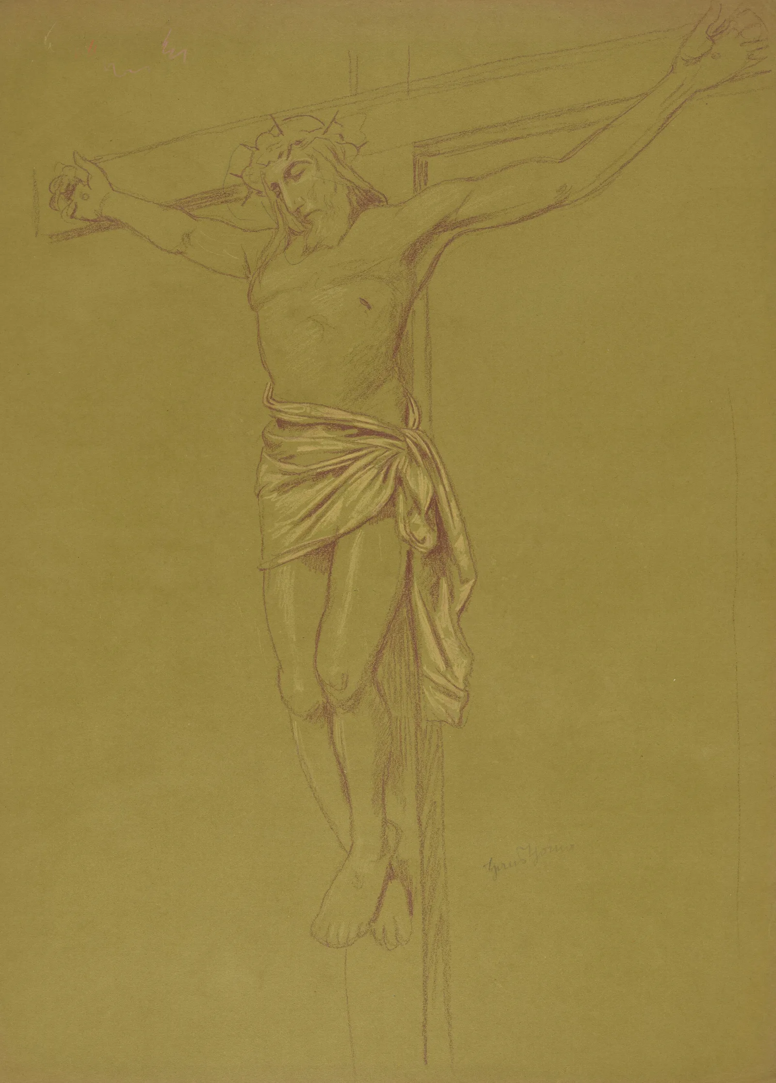 Christ On The Cross 41 Wall Art by Hans Thoma - Canvas Print