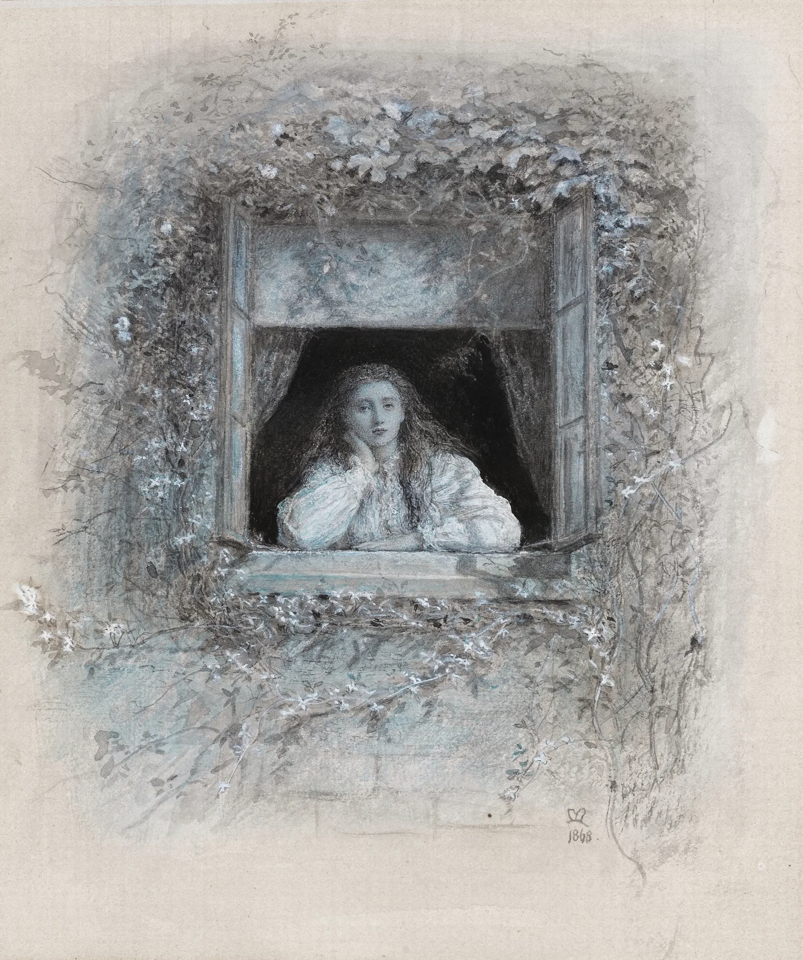 A Reverie 3 Wall Art by Sir John Everett Millais - Canvas Print