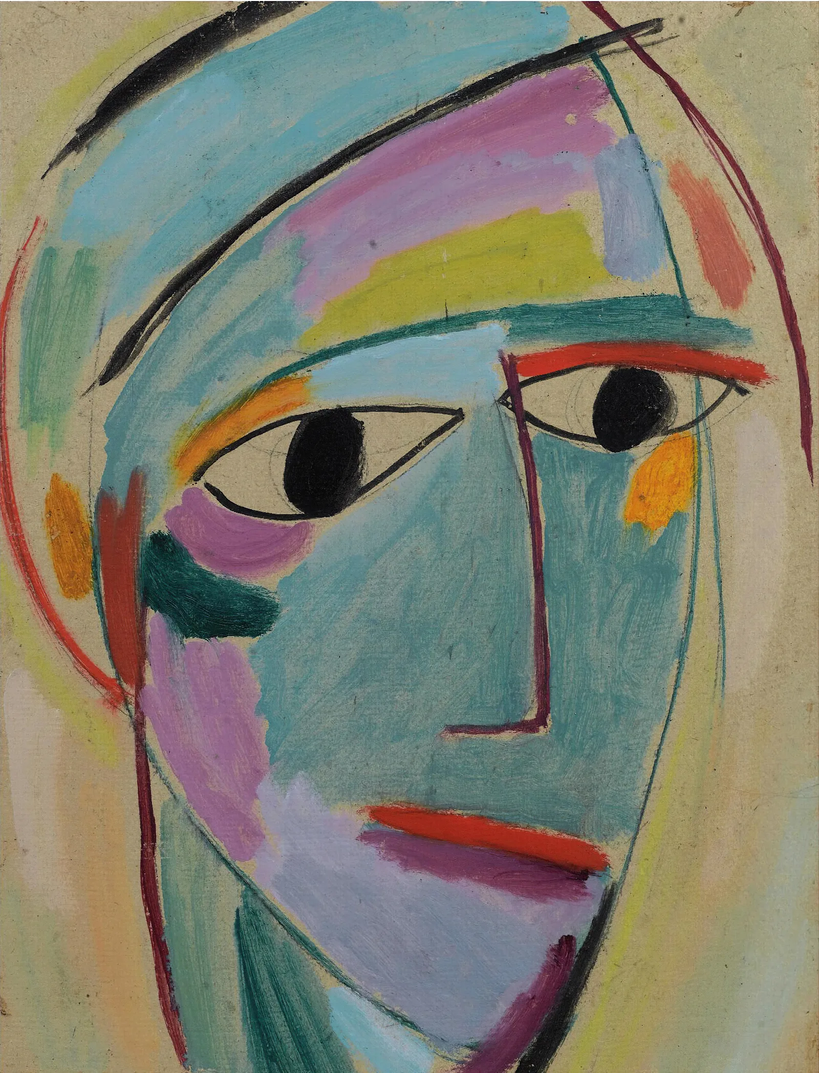 Mystical Head Three Quarter Profile Wall Art by Alexej von Jawlensky - Canvas Print