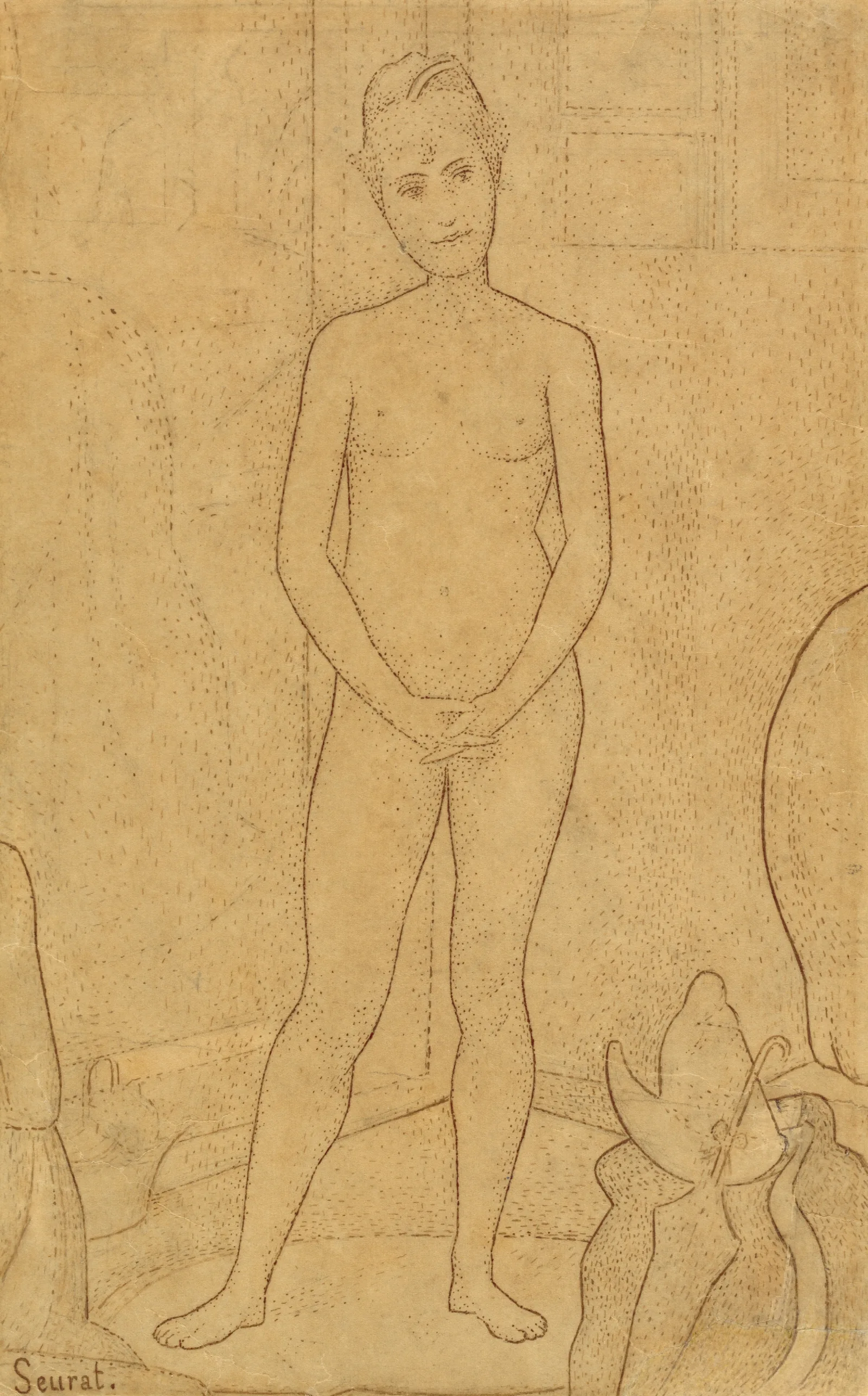 Study After The Models Wall Art by Georges Seurat - Canvas Print