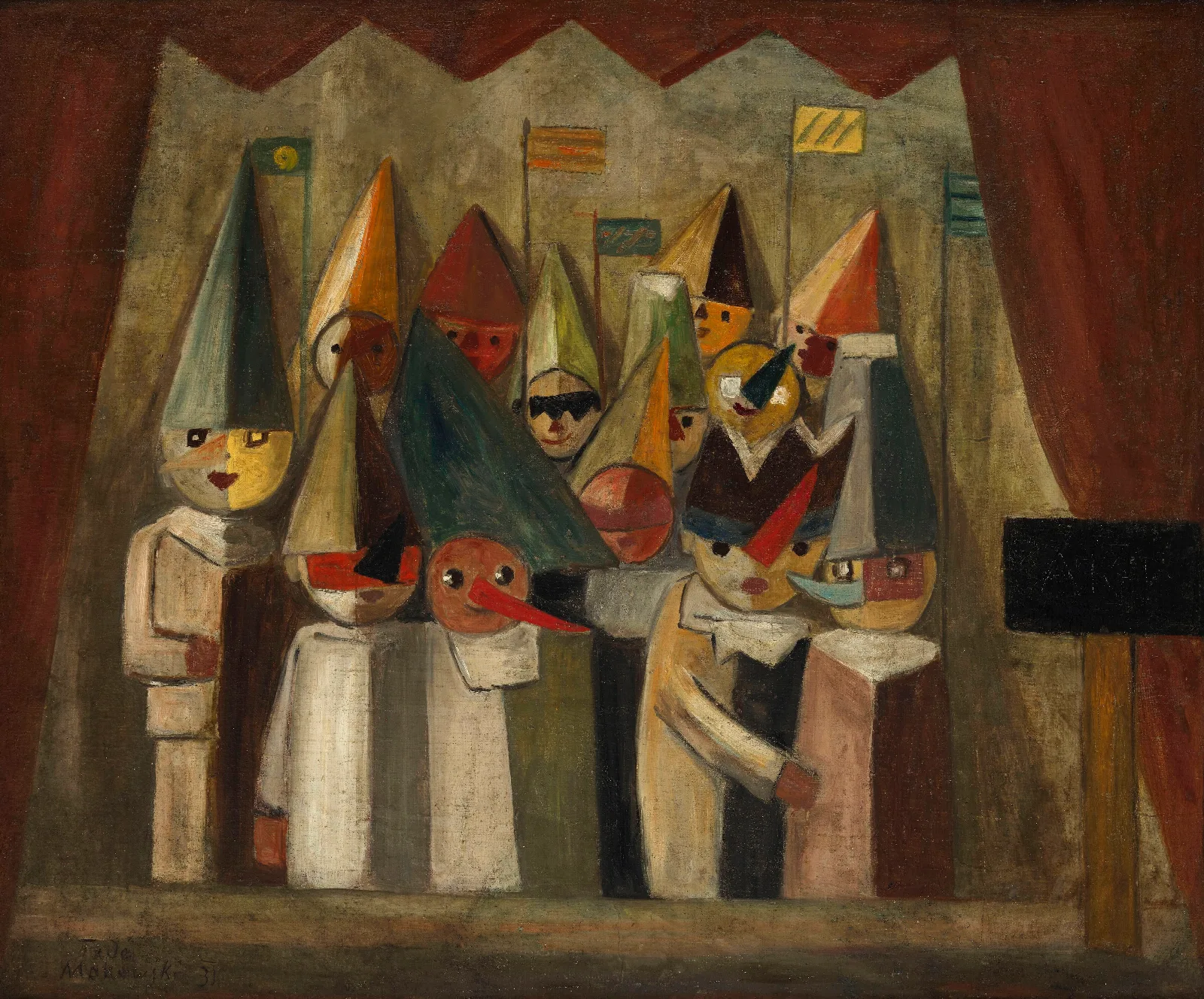 Childrens Theatre Wall Art by Tadeusz Makowski - Canvas Print