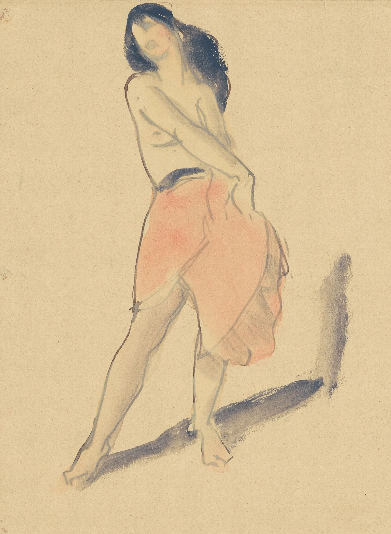 Dancer In A Red Skirt No 2 Wall Art by Robert Henri - Canvas Print