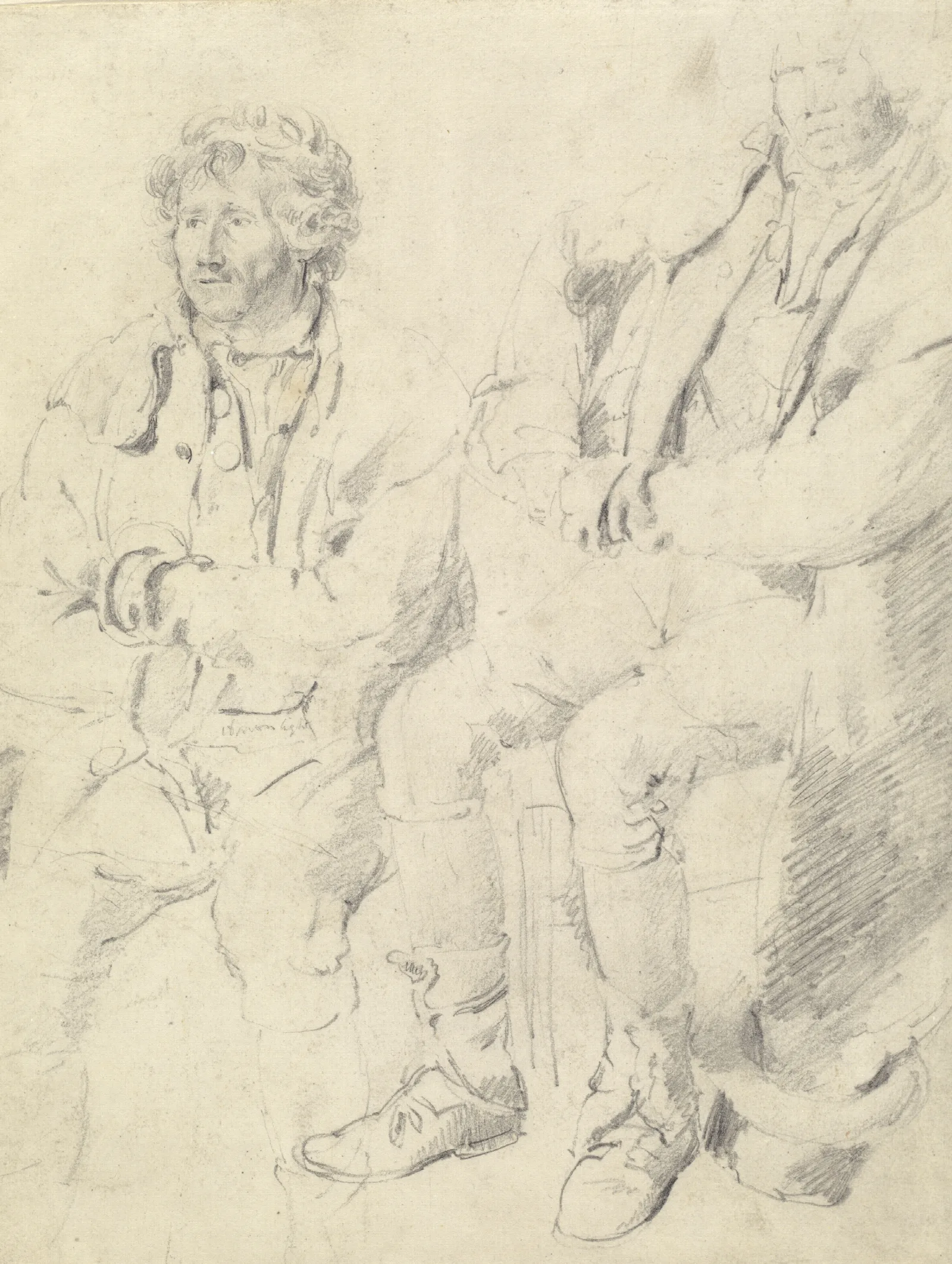 Two Studies Of A Seated Man Wall Art by James Ward - Canvas Print