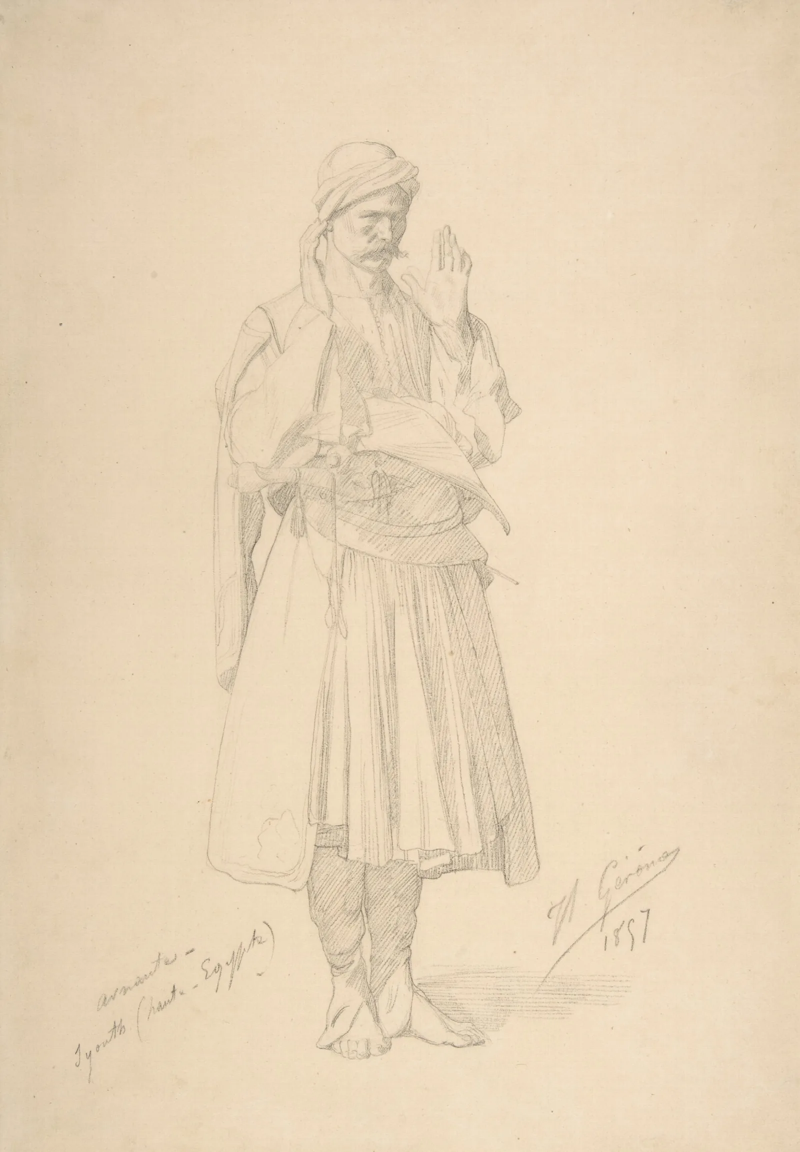 Arnaut Officer In Prayer Wall Art by Jean-Léon Gérôme - Canvas Print