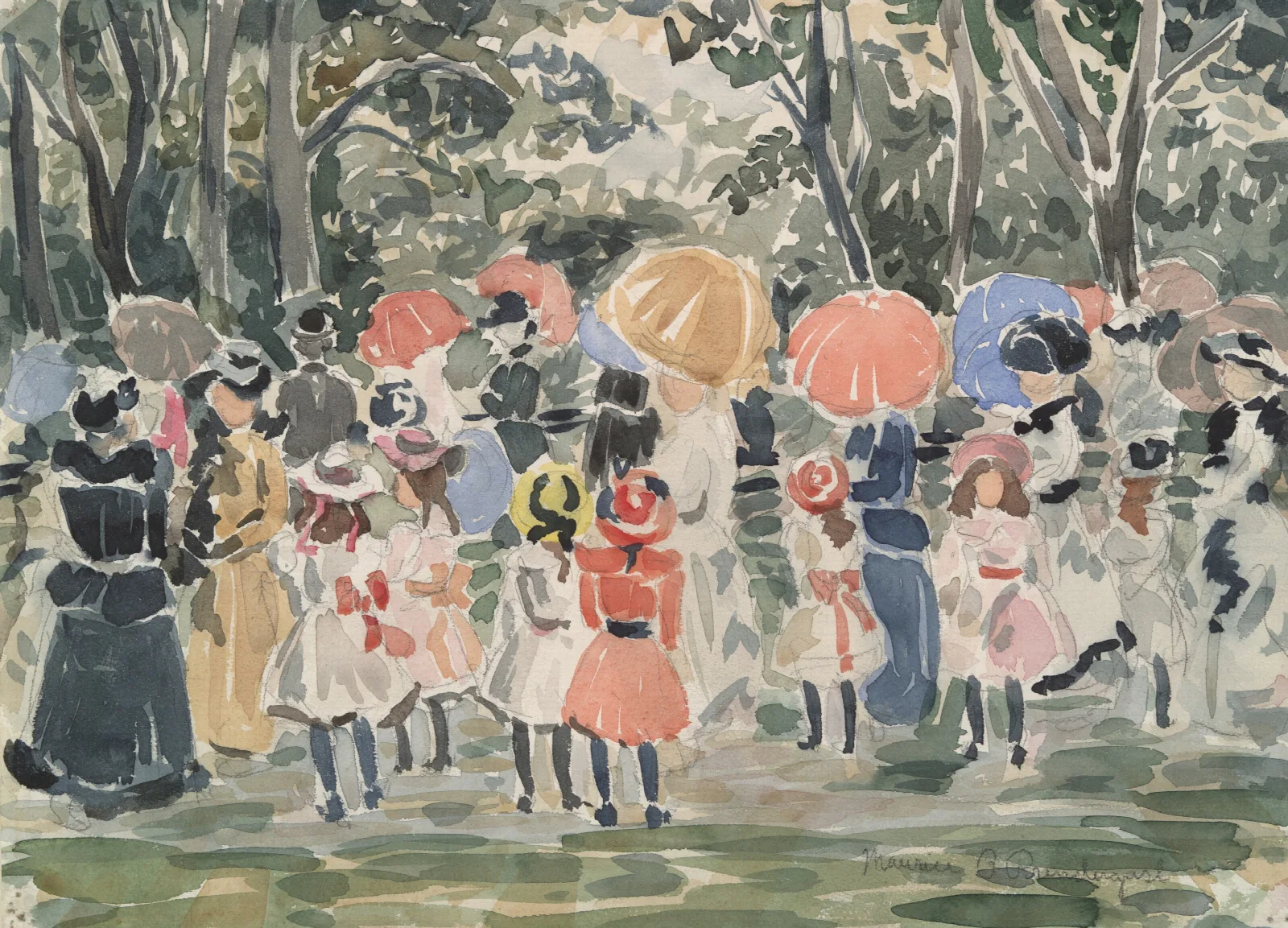 In The Park 7 Wall Art by Maurice Prendergast - Canvas Print