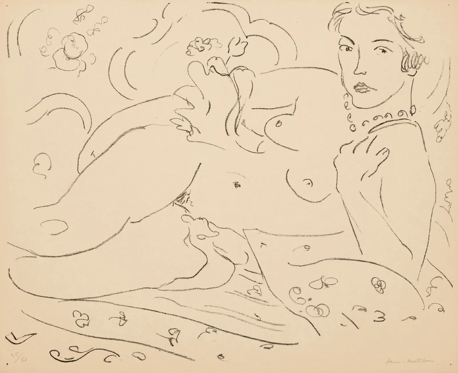 Nu Main Gauche Pres De Lepaule Wall Art by Henri Matisse - Canvas Print