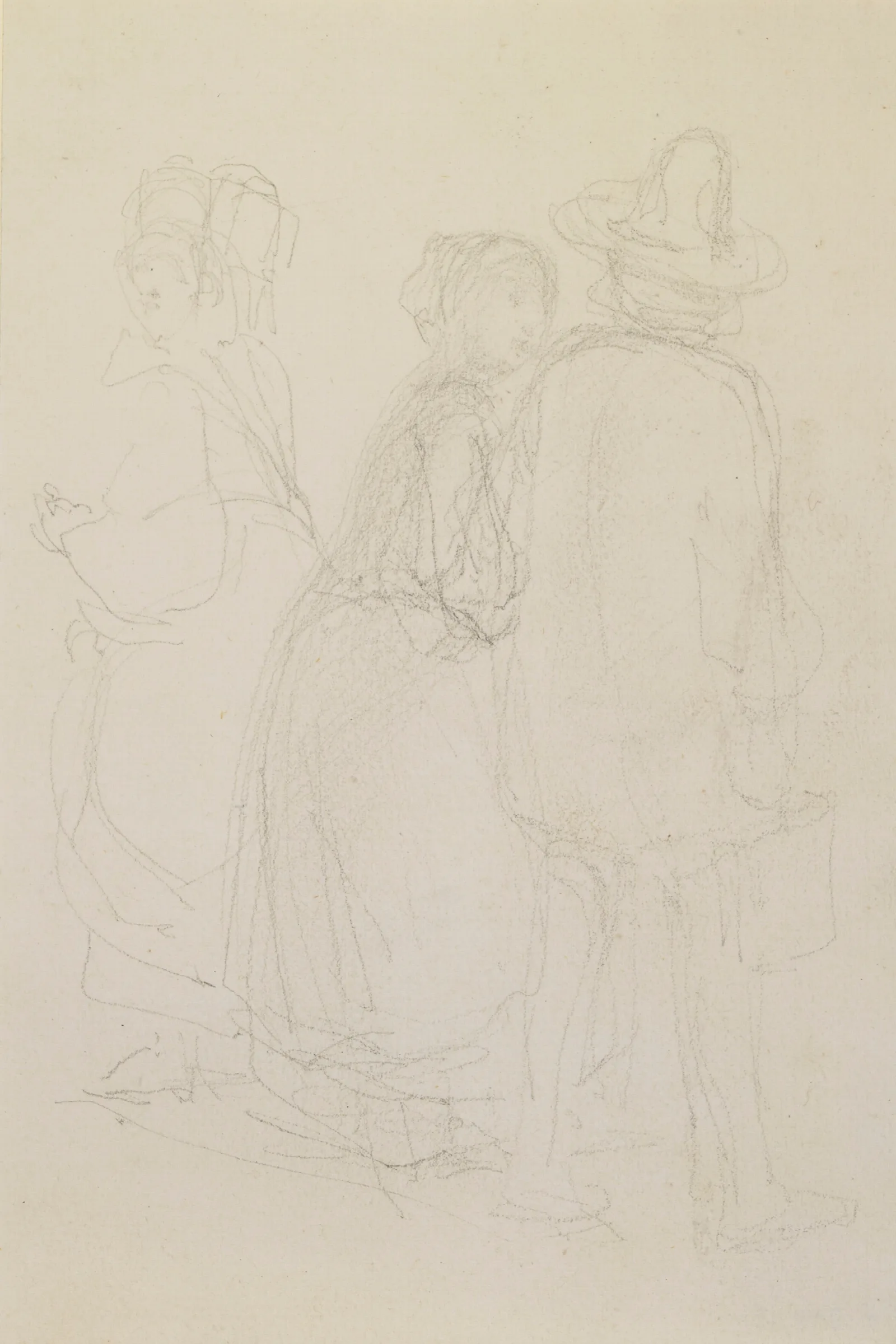 Group Of Three Standing Figures Wall Art by James Abbott McNeill Whistler - Canvas Print