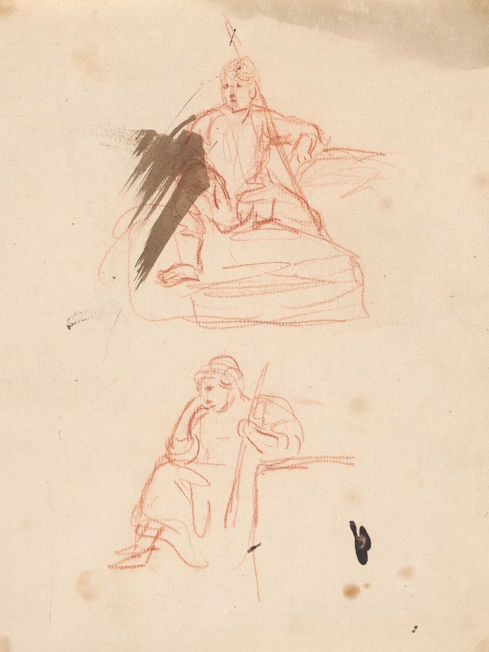 Two Figures Seated Wall Art by Sir Joshua Reynolds - Canvas Print